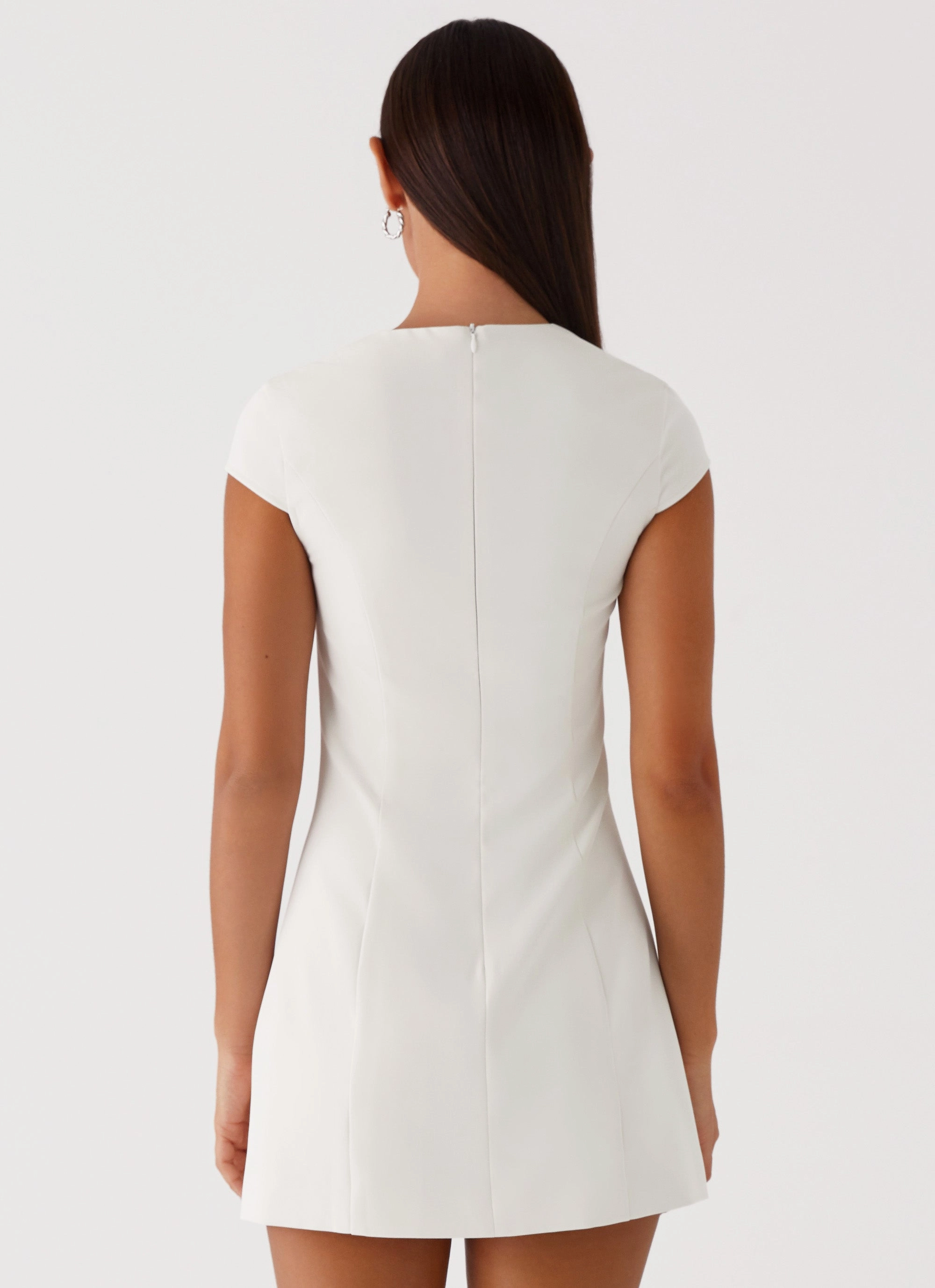 Harriet Mini Dress - Off White Flow Friendly Sheer Element