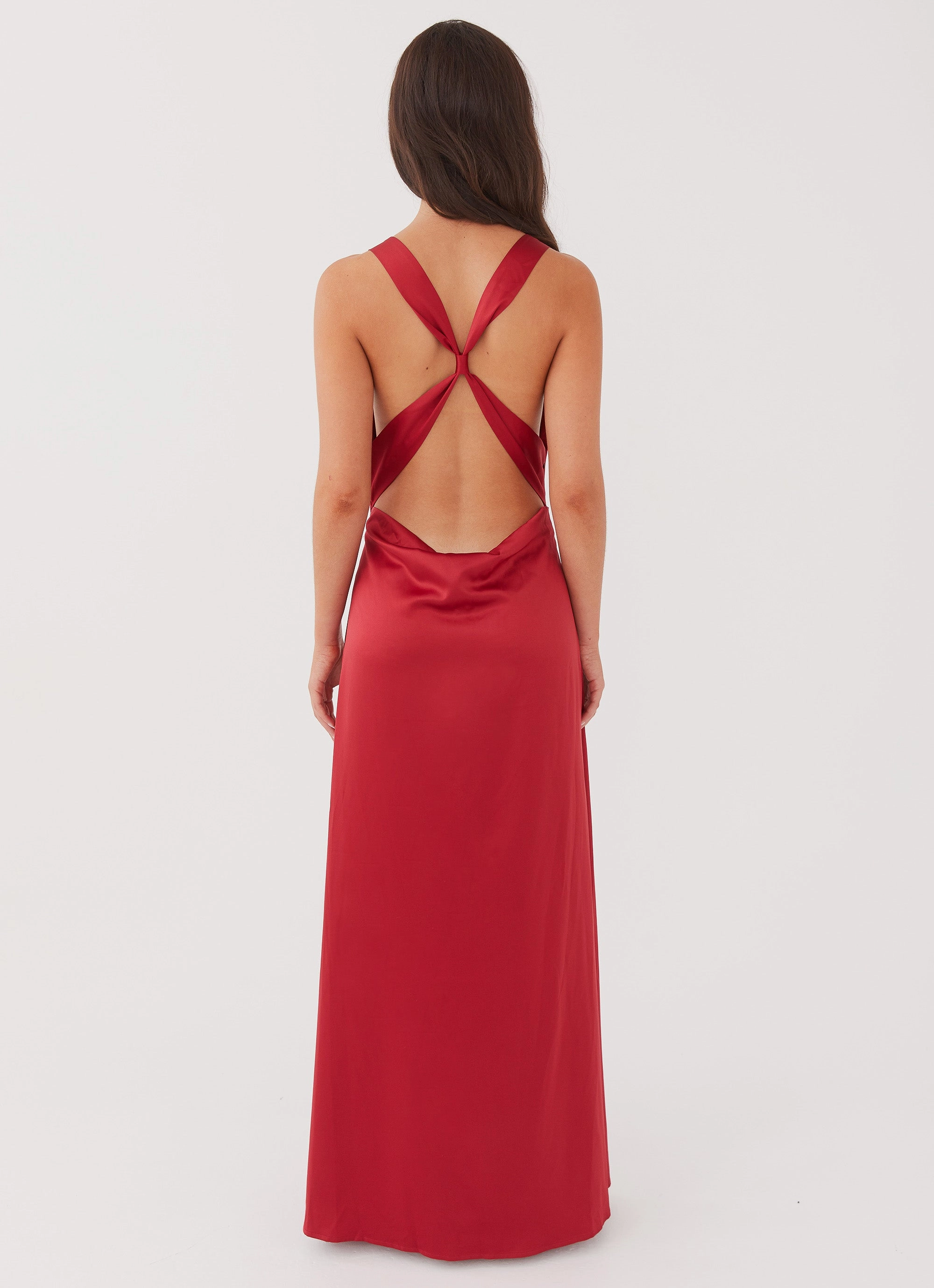Musa Maxi Dress - Cherry Red Light Flow Smooth Drape