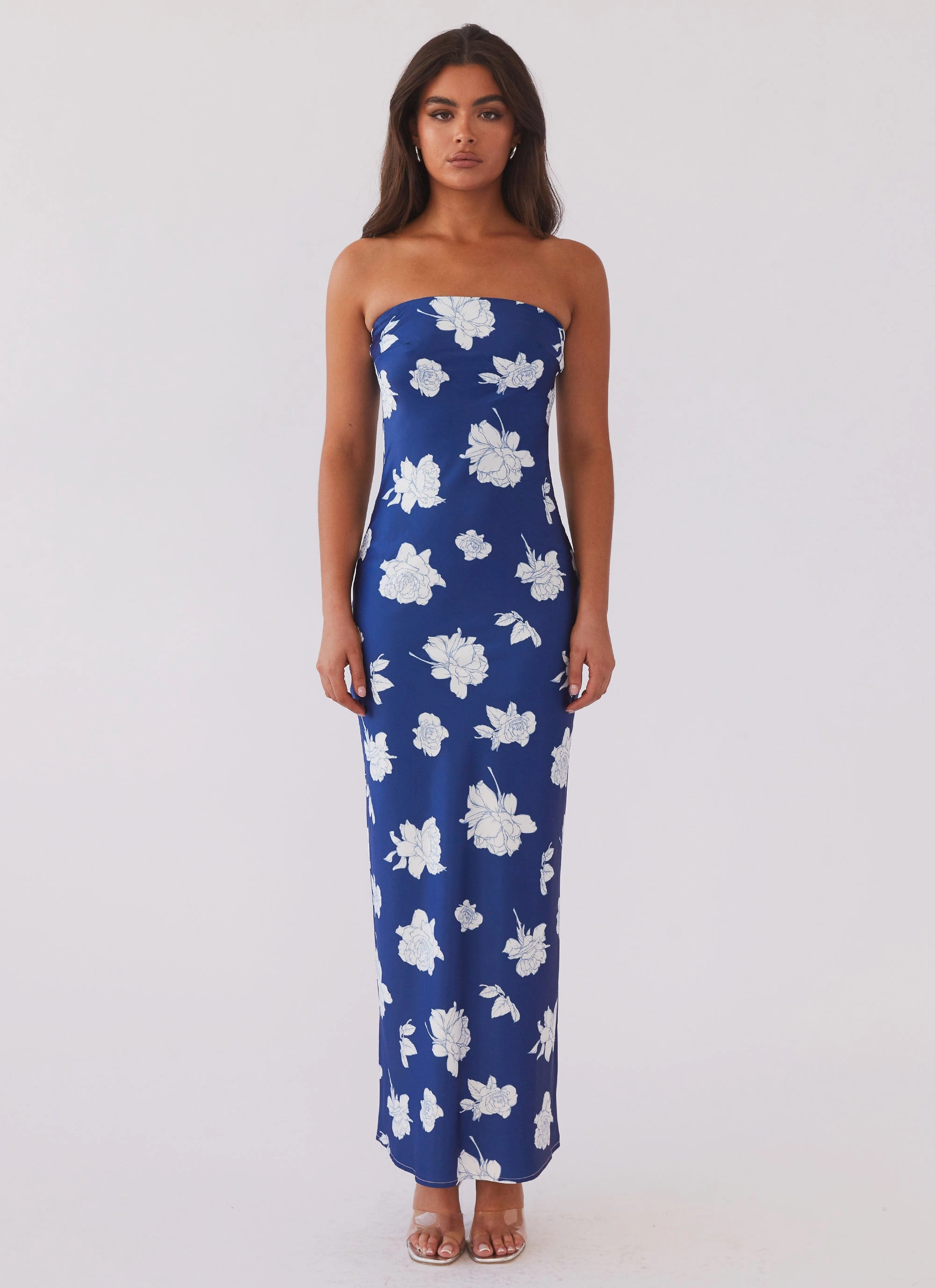 Chill Comfort Bold colors What I Want Maxi Dress - Navy Flora