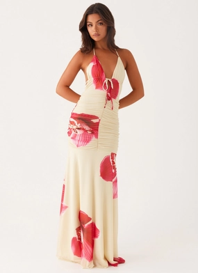 Silky Finish Hollywood Maxi Dress - Orchid Yellow