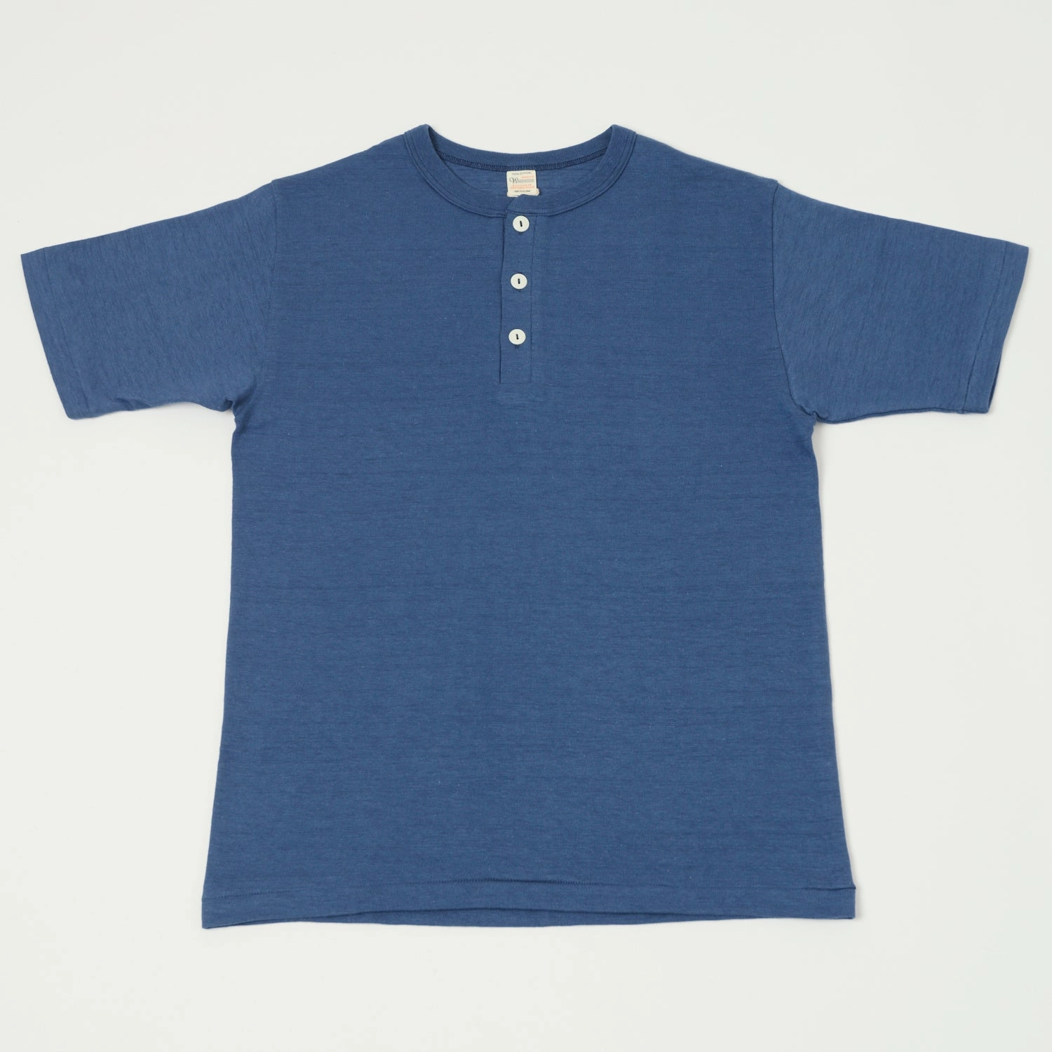 Warehouse & Co 4601 Henley T-Shirt - Faded Blue Cozy Flex Wrinkle Resistant Texture