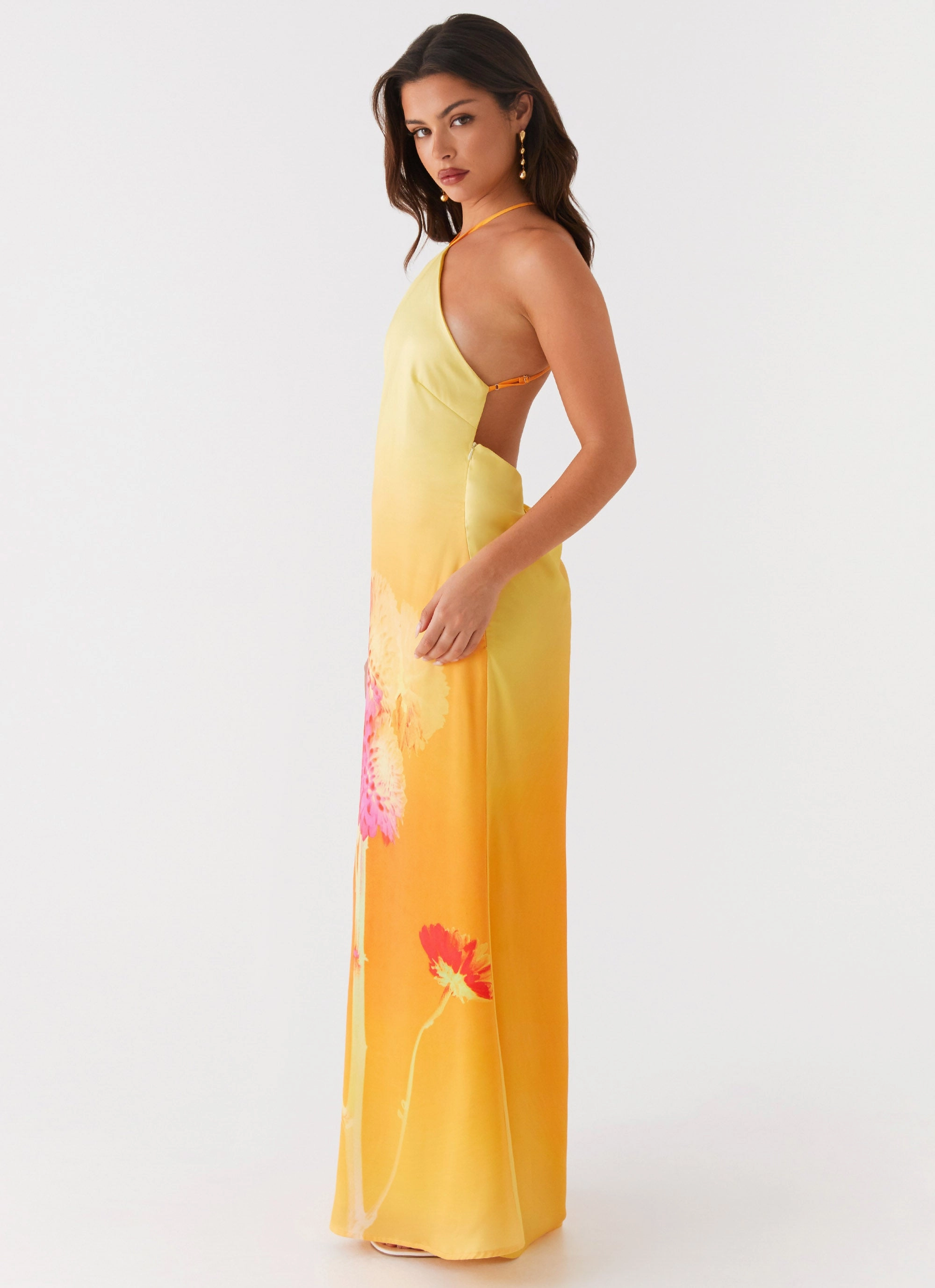 Chloe Maxi Dress - Orange Floral Perfect Proportion Relaxed Design