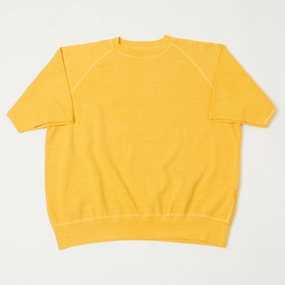 workout wear Dubbleworks Cut Off Sleeve Pigment Dyed Sweatshirt - Gold