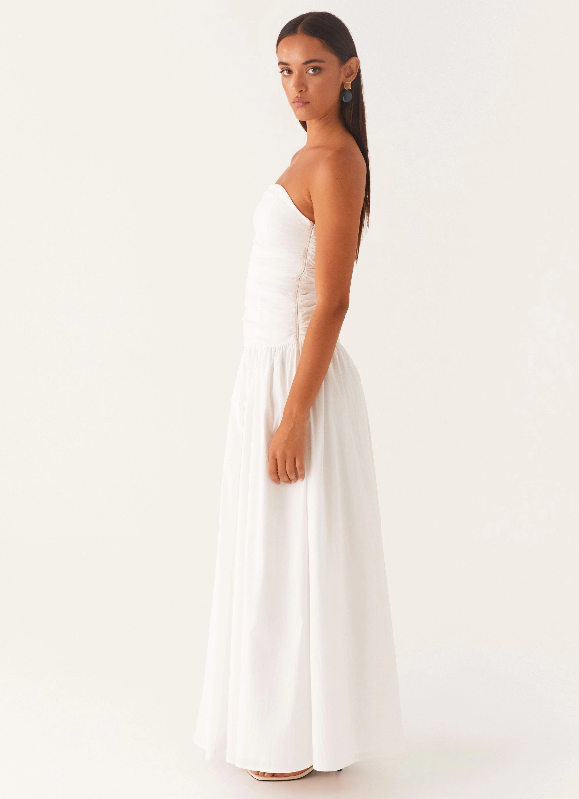Carmel Maxi Dress - White Soft Composition