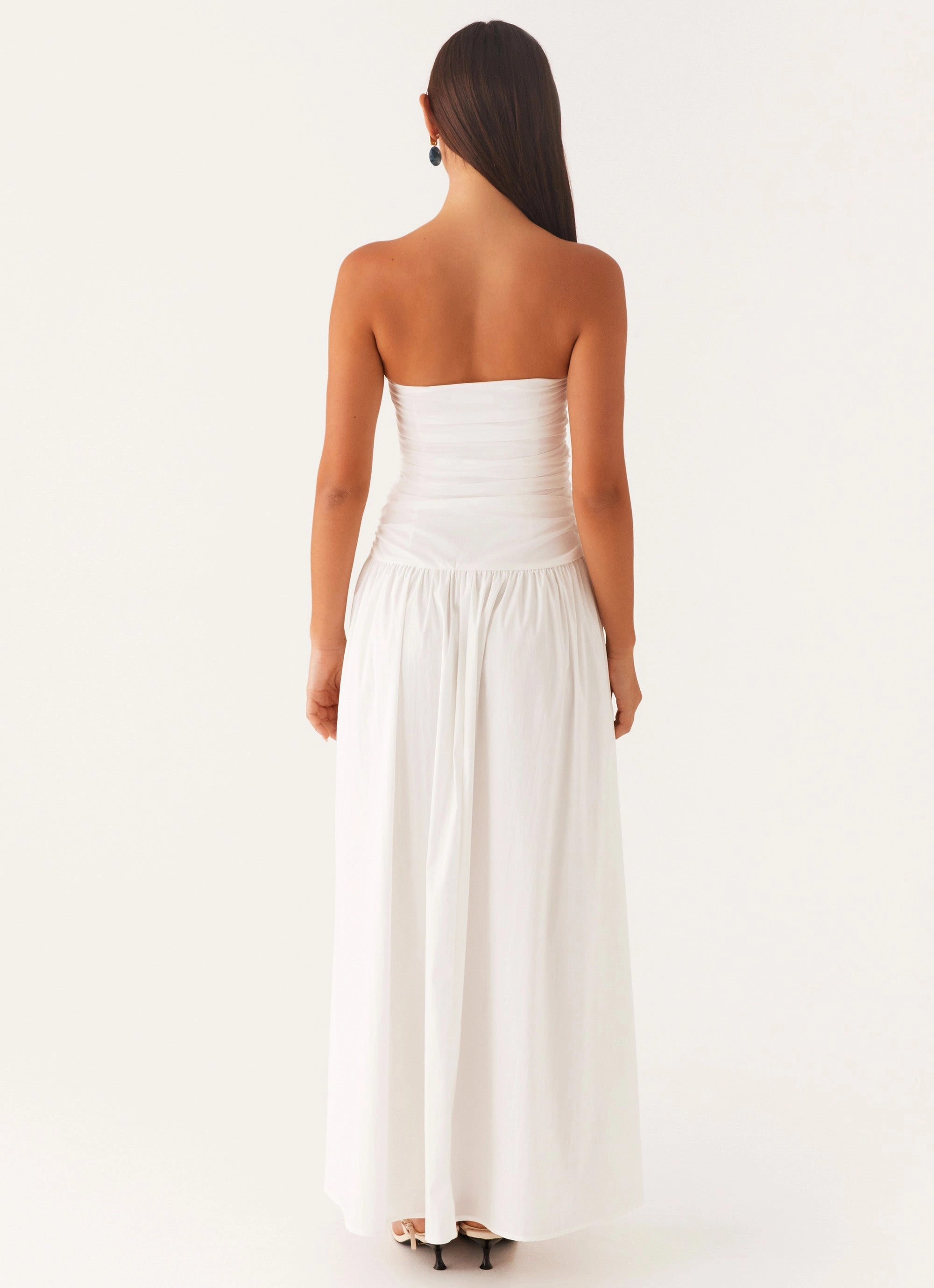 Carmel Maxi Dress - White Elegant Flow Layer Light