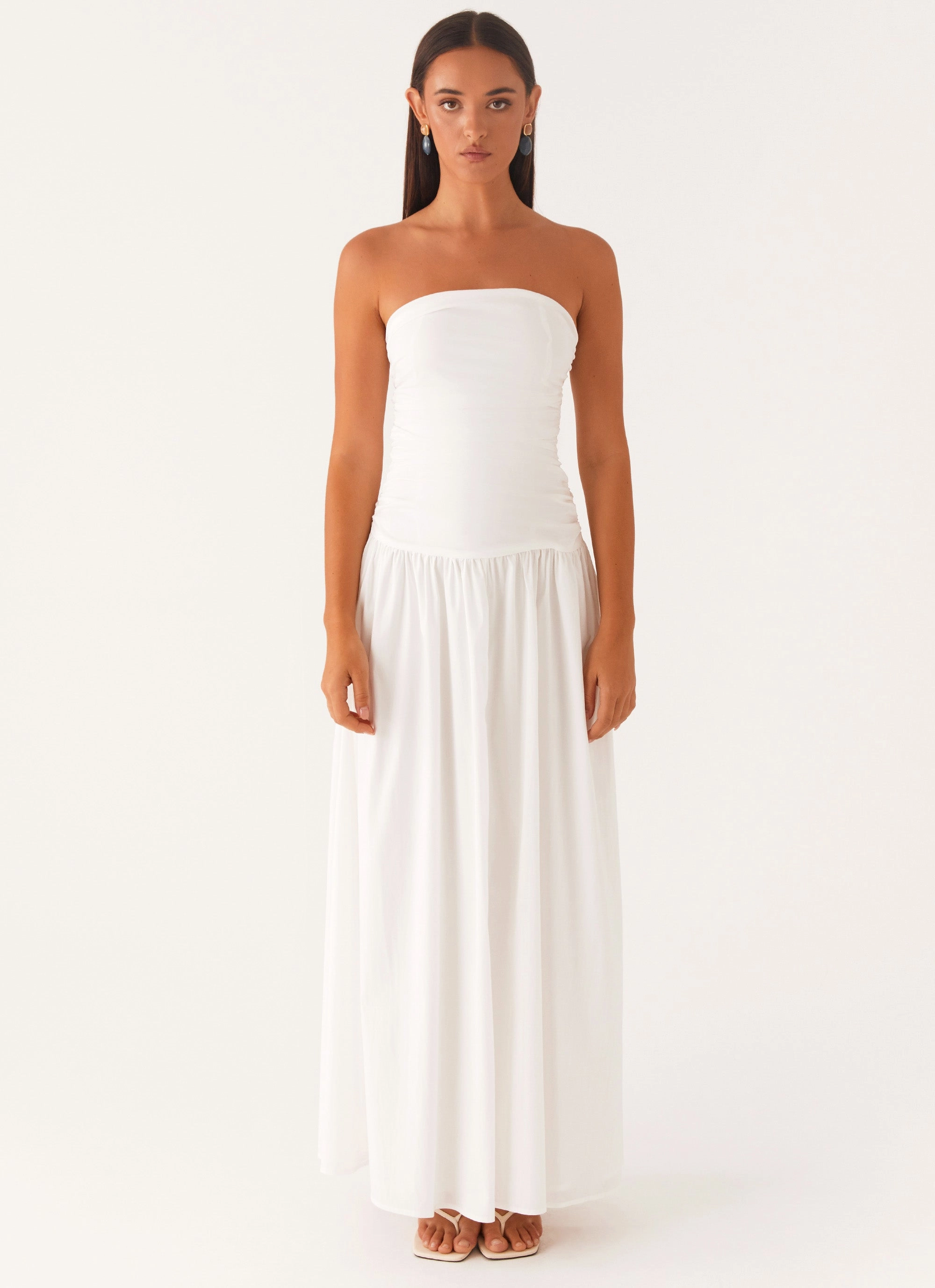 Romantic Soft Tulle Flow Carmel Maxi Dress - White