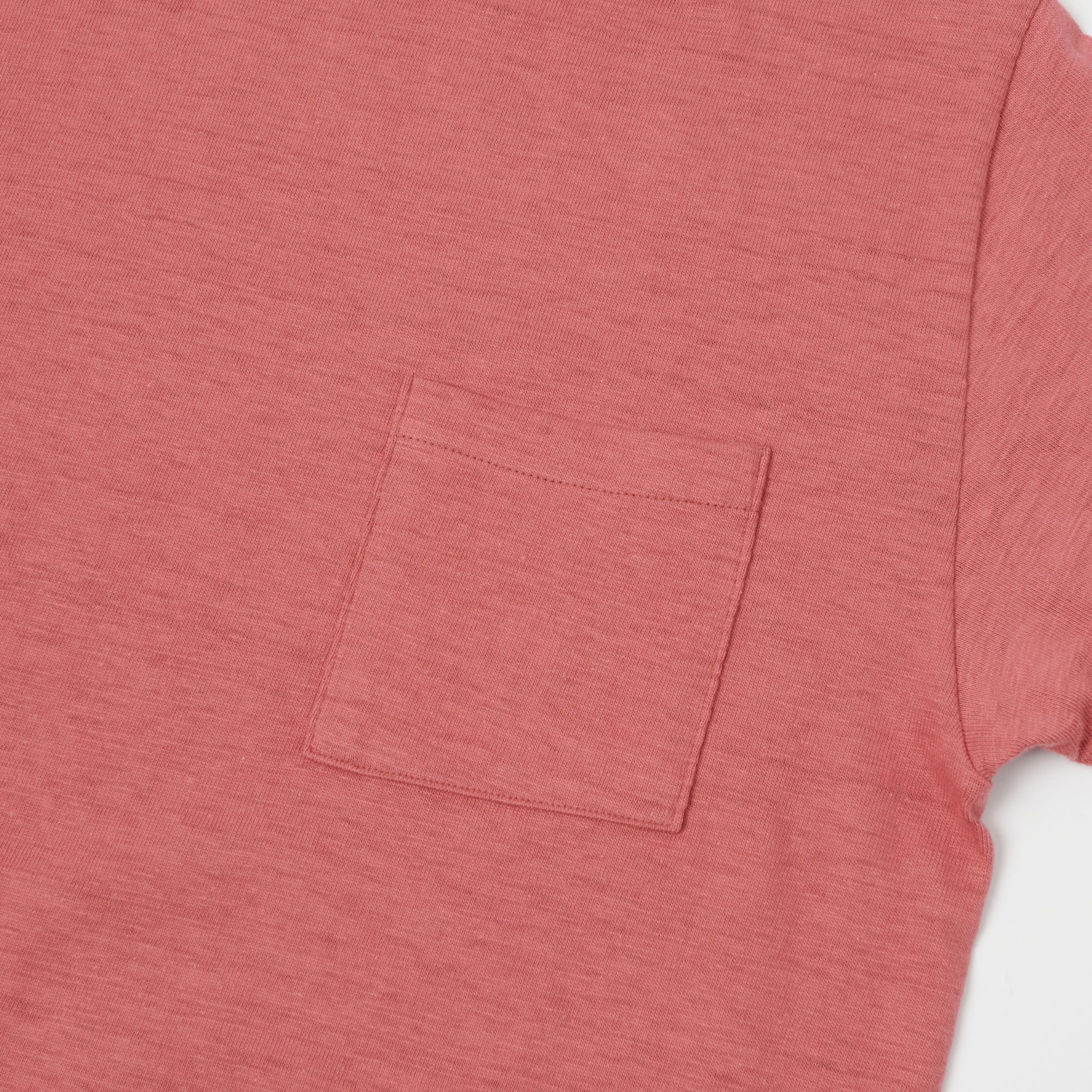 NonIrritatingTags Linen blend Warehouse & Co 4601 Pocket T-Shirt - Faded Red