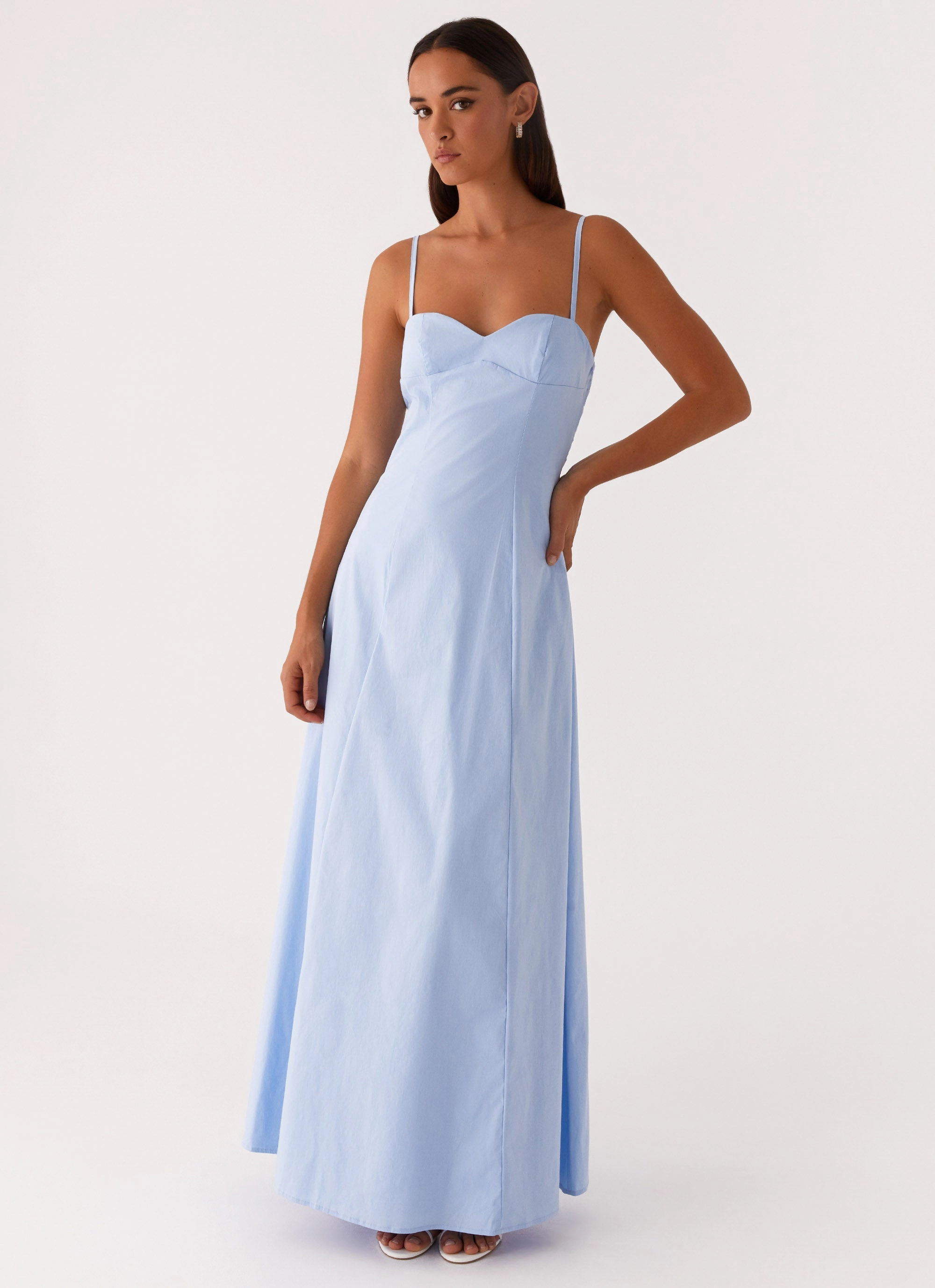 Clear As Day Maxi Dress - Blue Cozy Wearable Soft touch evening dress