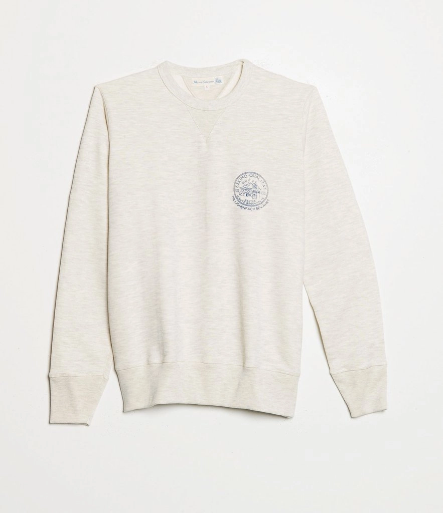 product pricing absorbent Merz b. Schwanen 344 Eskimo Print Sweatshirt - Nature Melange