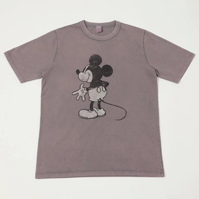 Modern Fit Flea-T 1950s 'Behind Mickey' T-Shirt - Navy