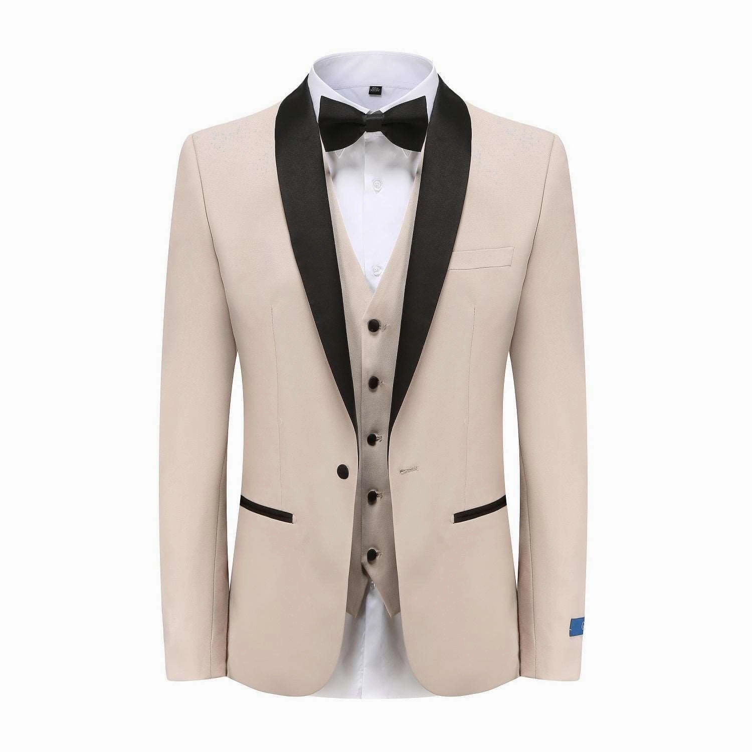 Comfortable Wearable Men's 3-Piece Shawl Lapel Slim Fit Tuxedo Set