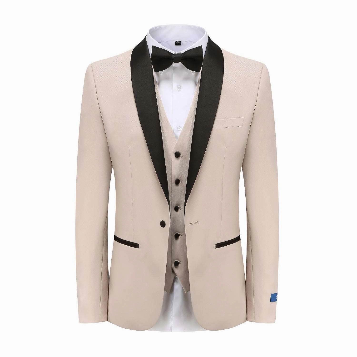 Men's 3-Piece Shawl Lapel Slim Fit Tuxedo Set Comfort Layer Wear