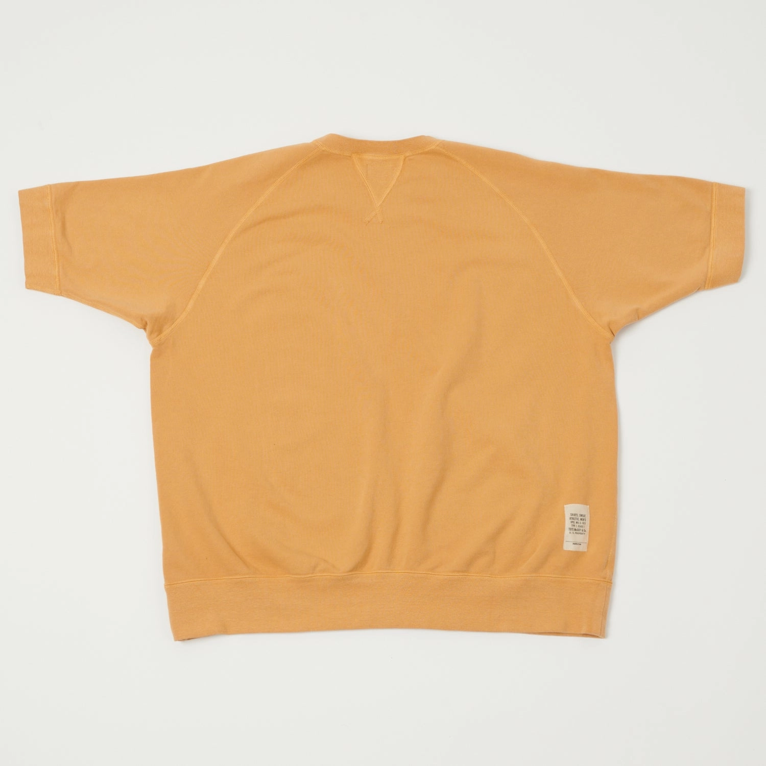 Ribbed Cuffs Soft Hoodie TOYS McCOY Short Sleeve Military Sweatshirt - Gold