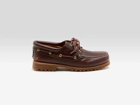 Basic Wardrobe Cool Accent Authentic 3-Eye Lug Boat Shoes for Men (252 / M / BROWN)