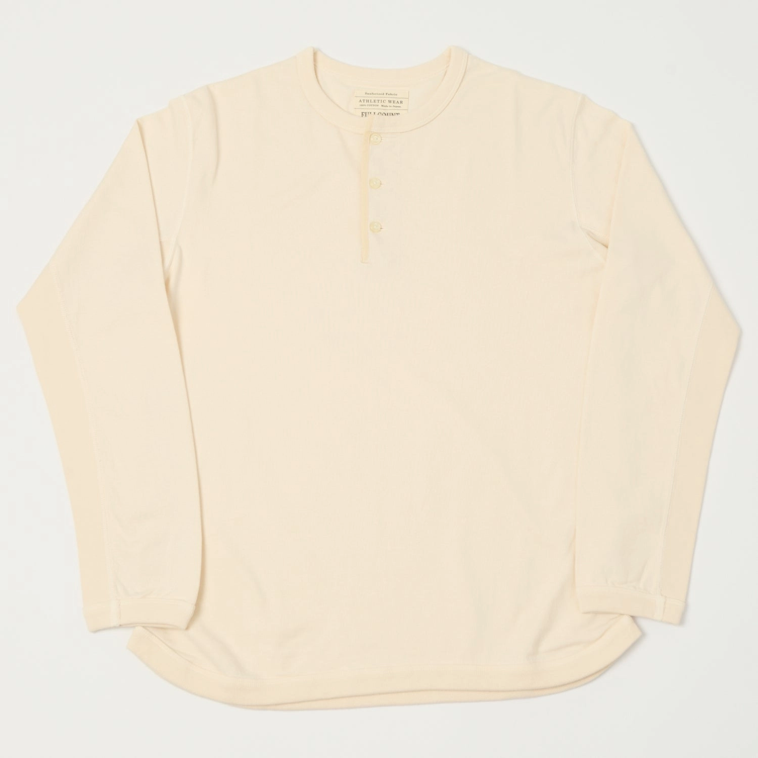 Hypoallergenic fabric Full Count 5222LH Flat Seam Heavyweight Henley - Ecru
