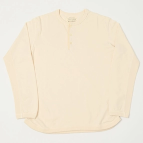 Adult Wear Full Count 5222LH Flat Seam Heavyweight Henley - Ecru