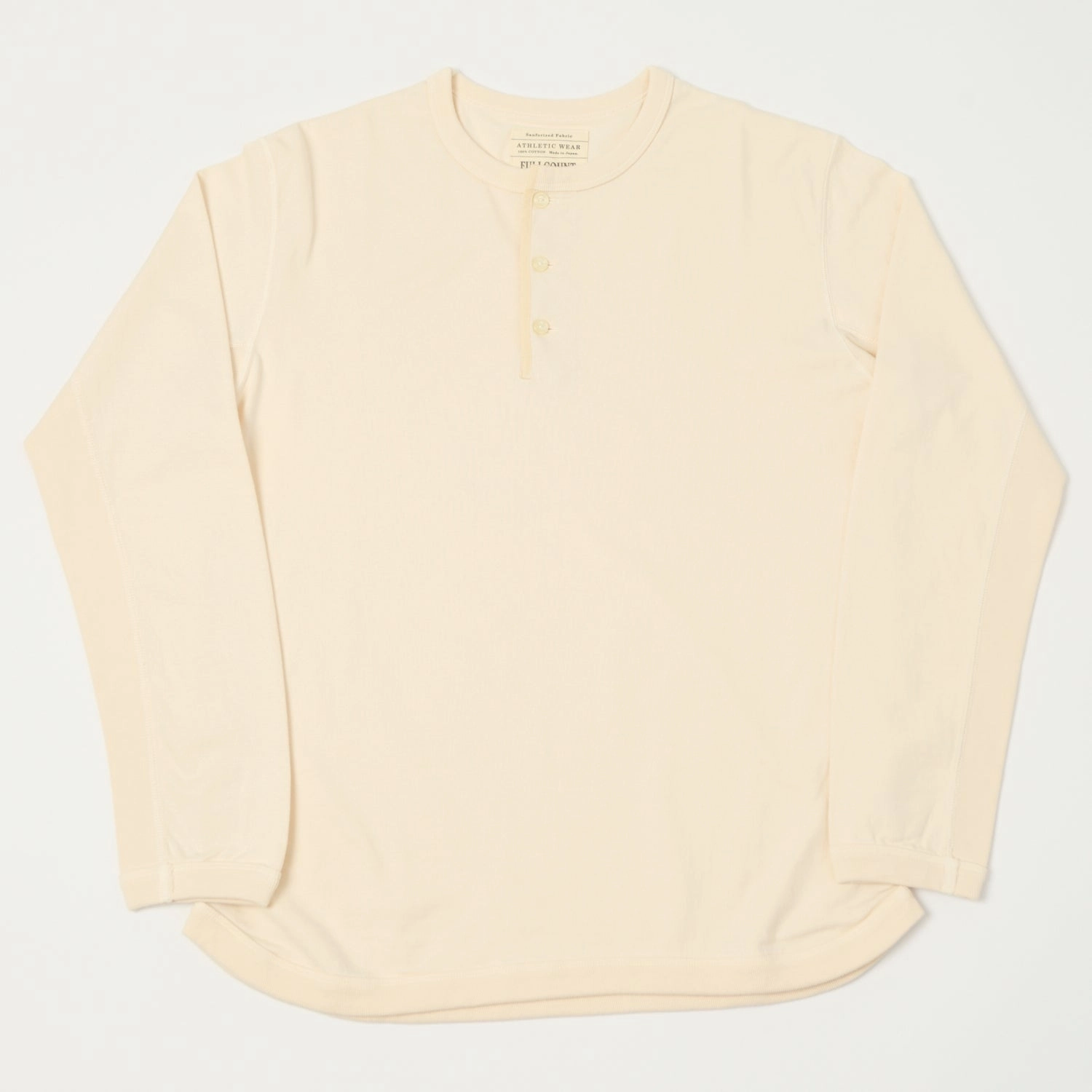 Adult Wear Full Count 5222LH Flat Seam Heavyweight Henley - Ecru