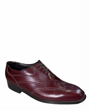 Men's Eaton Oxford Shoes In Burgundy Easy Walk Lightweight Build Interview Day