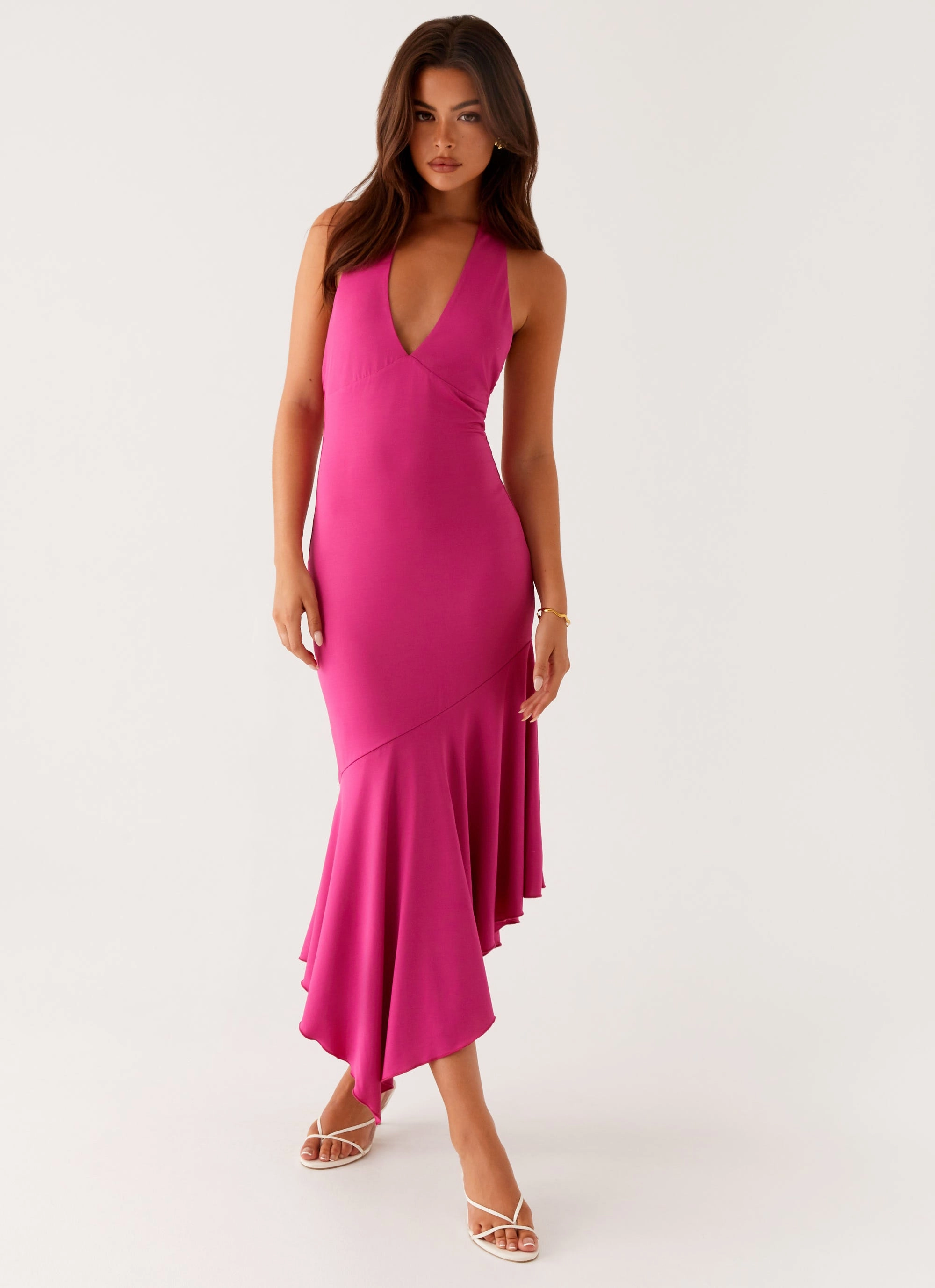 Casual and Smart Perdita Midi Dress - Fuchsia