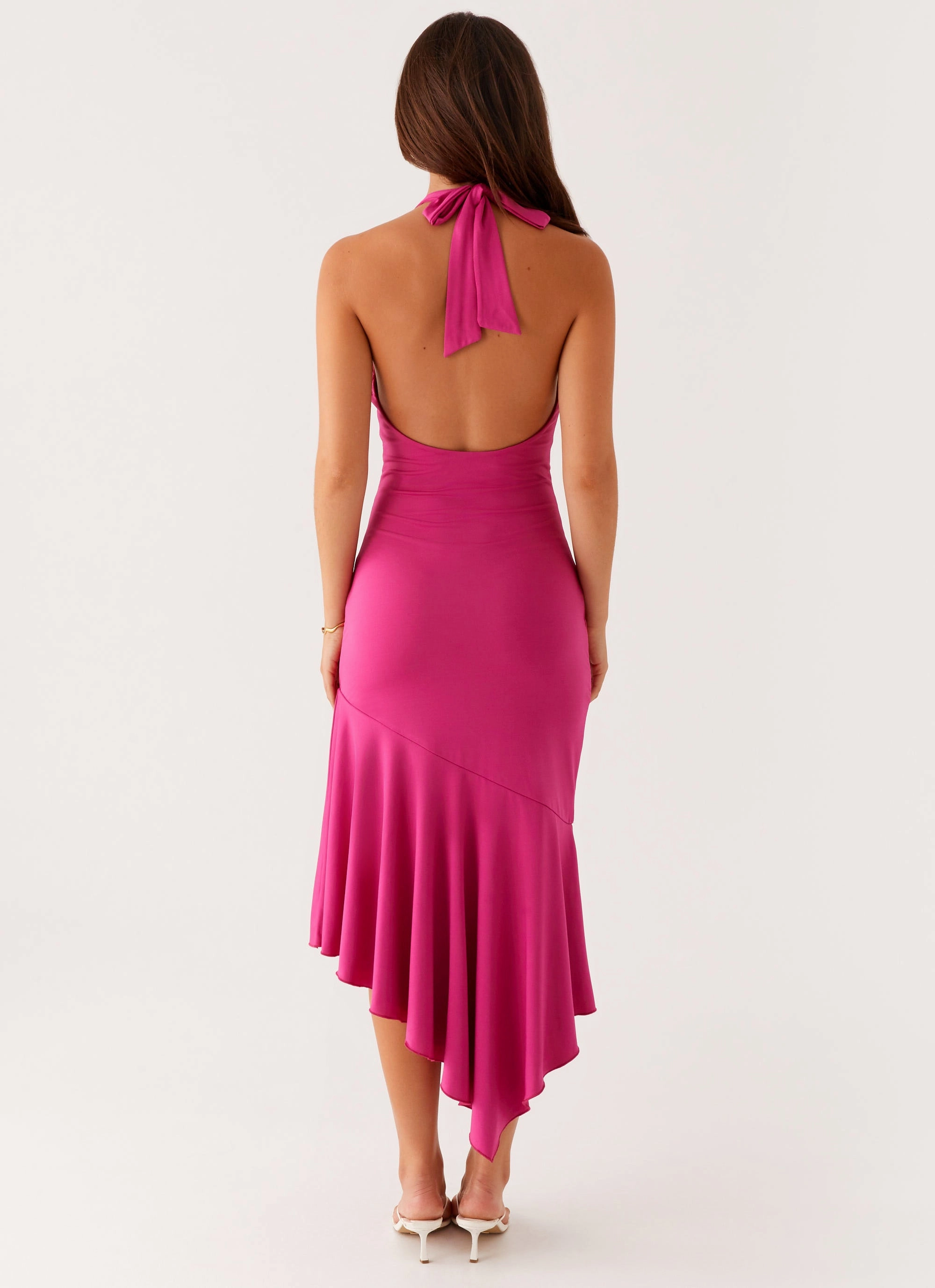 Modern and Feminine Perdita Midi Dress - Fuchsia