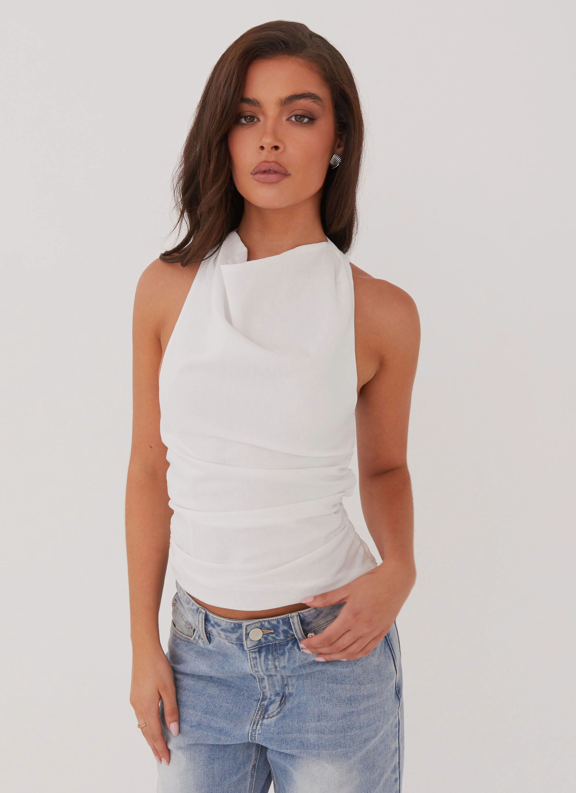 Timeless Wear Perfect Cut Cloud Whisper Linen Top - White