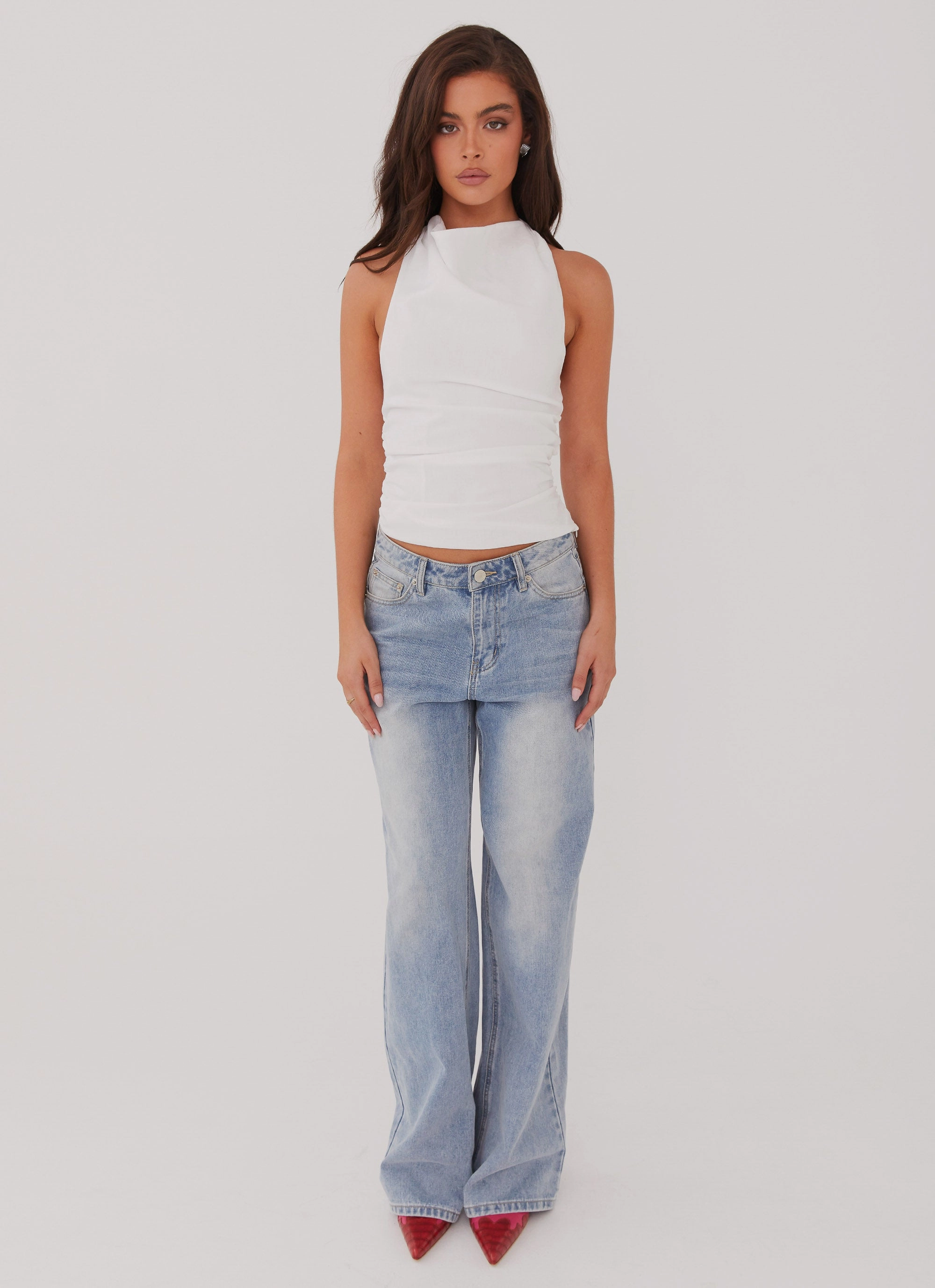 Modest Cut Cloud Whisper Linen Top - White