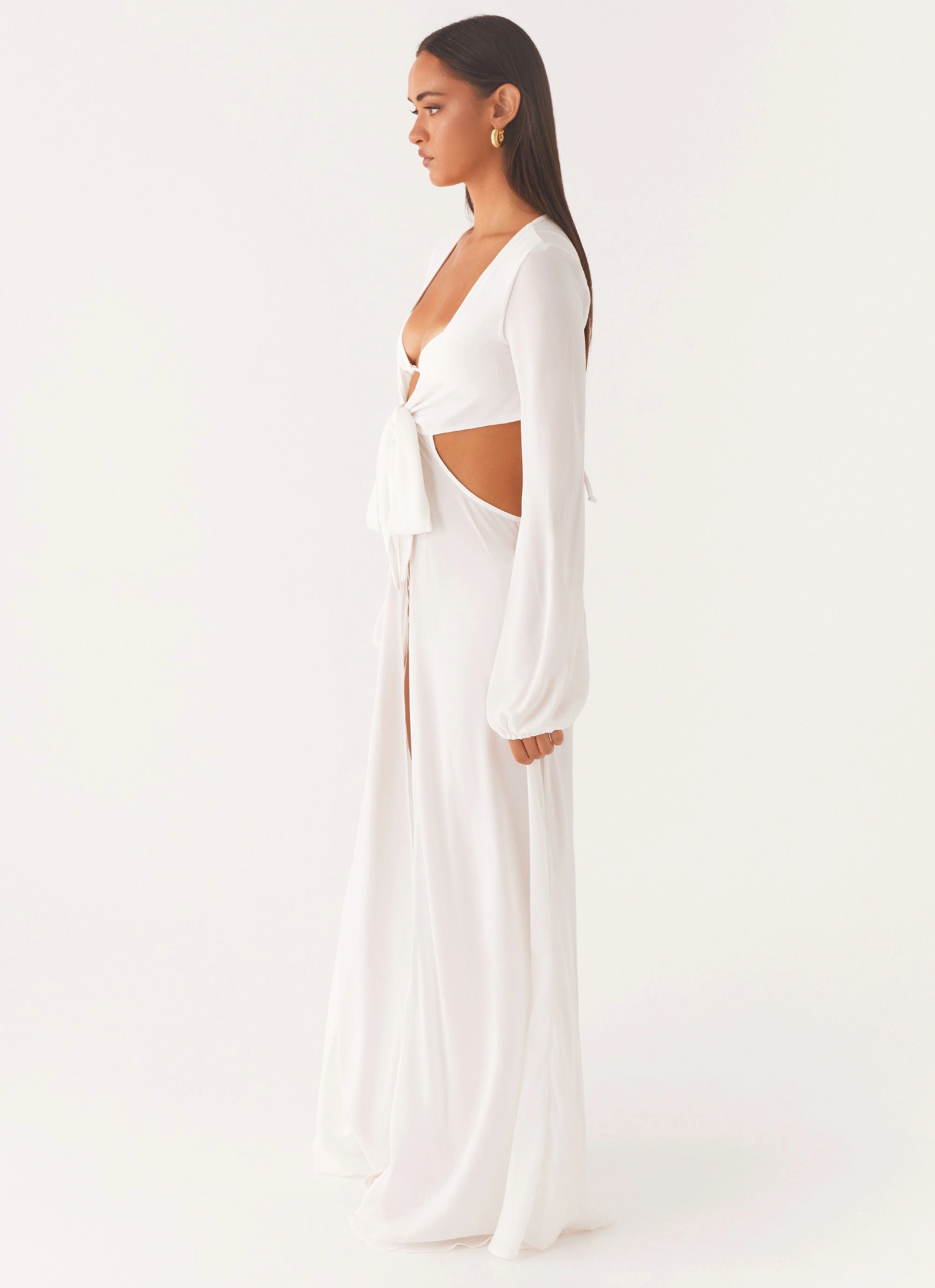 Coastal Maxi Dress - White Soft Fit Wear museum visit
