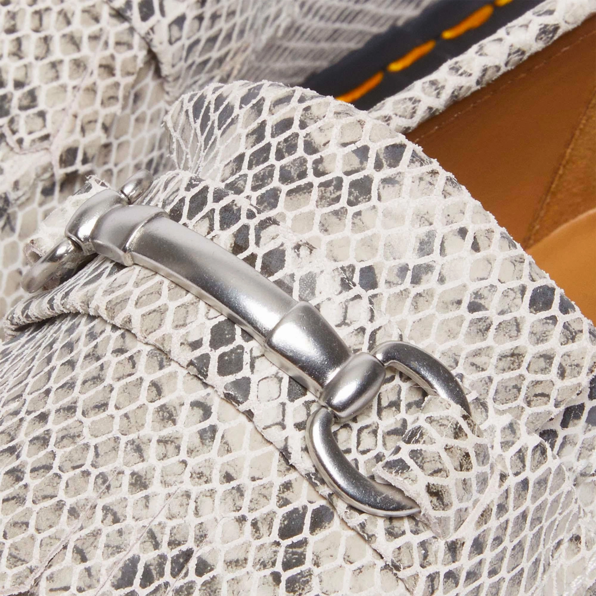 Calm Walk Dr. Martens Adrian Snaffle Python Print Suede Loafers