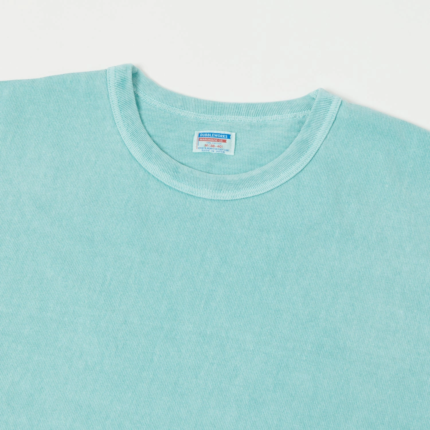 Dubbleworks Heavy Fabric Pigment Dye Tee - Light Turquoise Washable Spring Wear