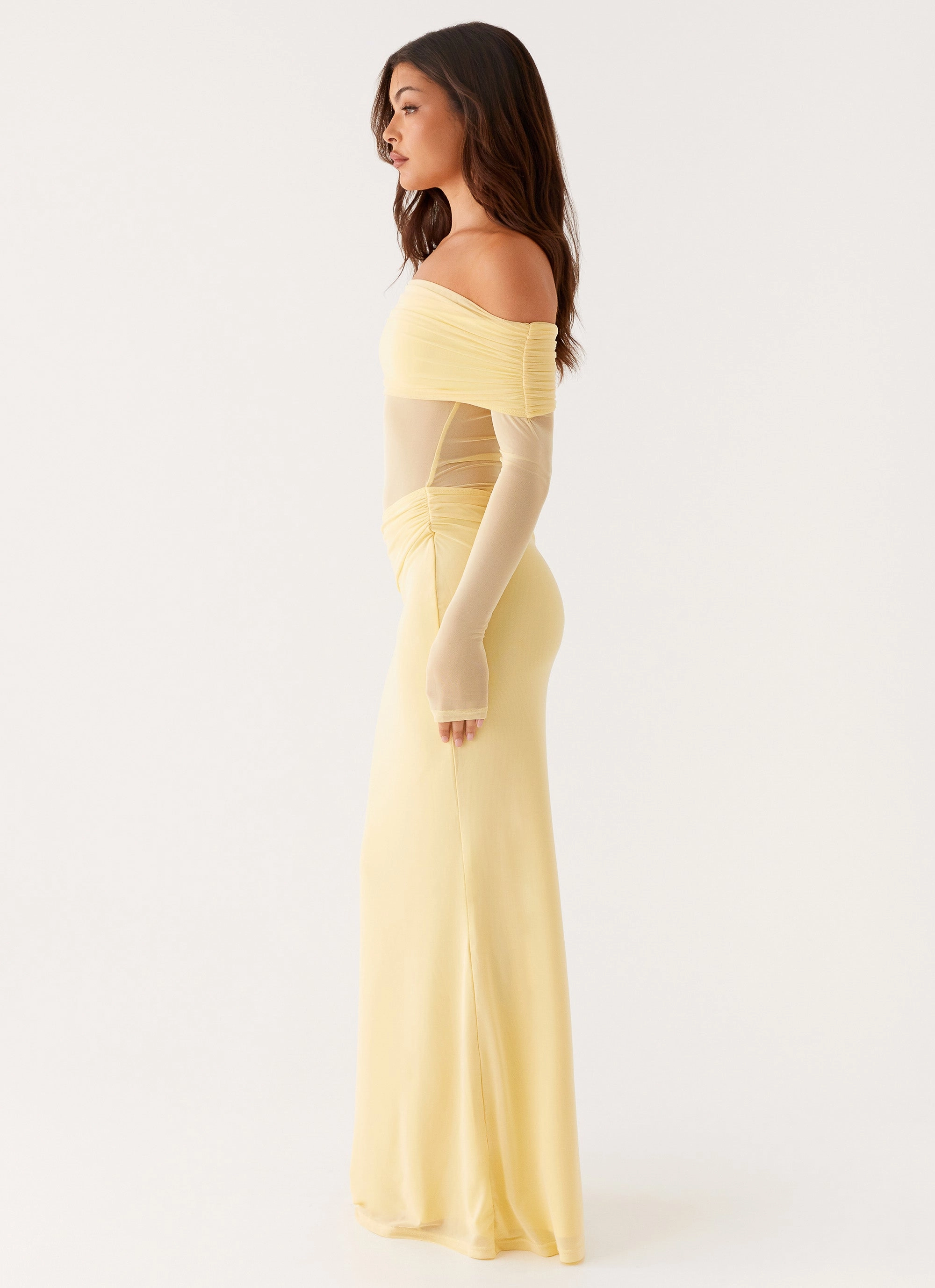 Emery Maxi Dress - Yellow Art-Gallery Airy Drape