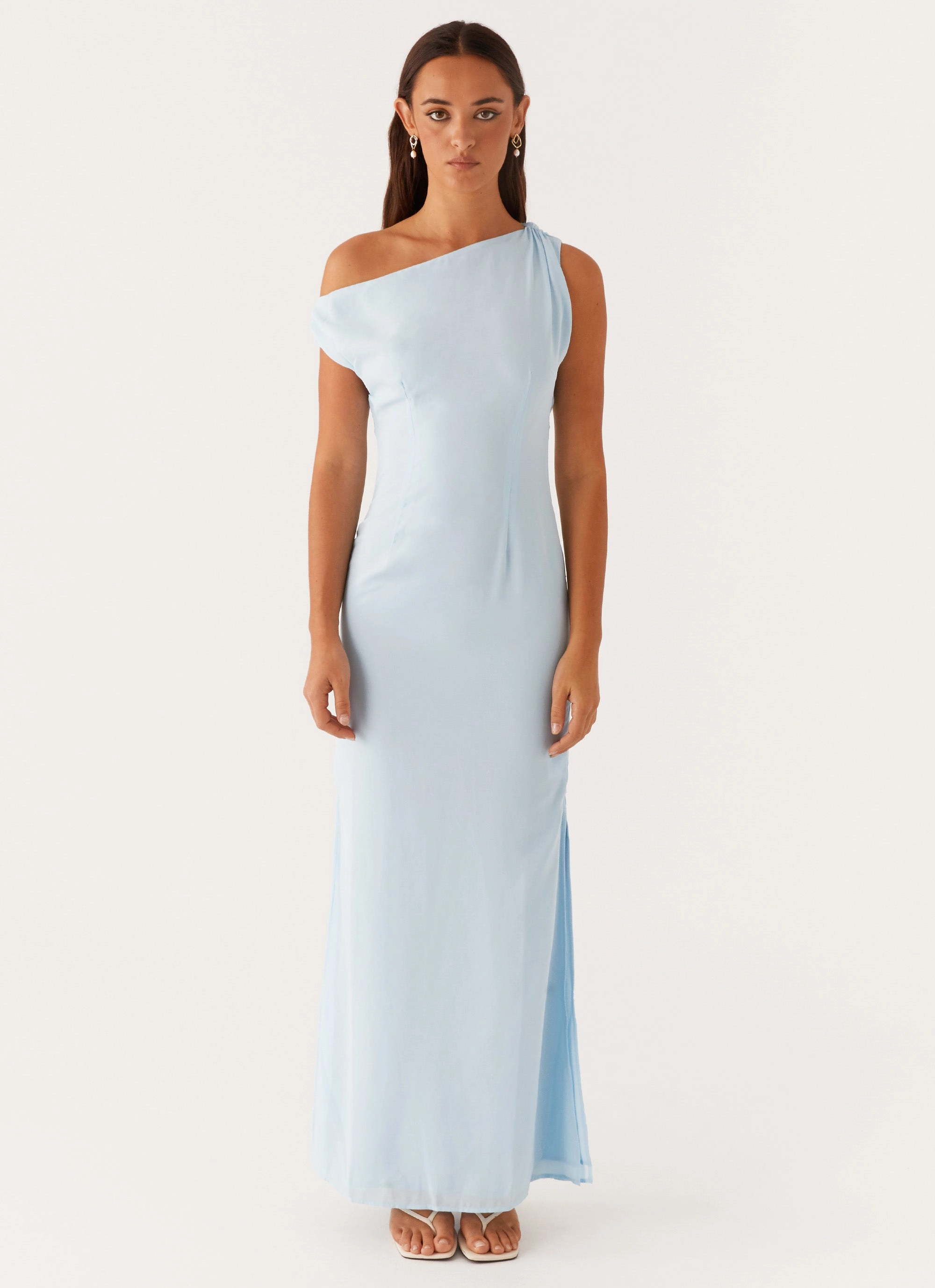 Art Event single wear Dinner Date Maxi Dress - Blue