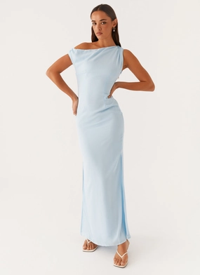 Statement Mood Urban Edge Dinner Date Maxi Dress - Blue