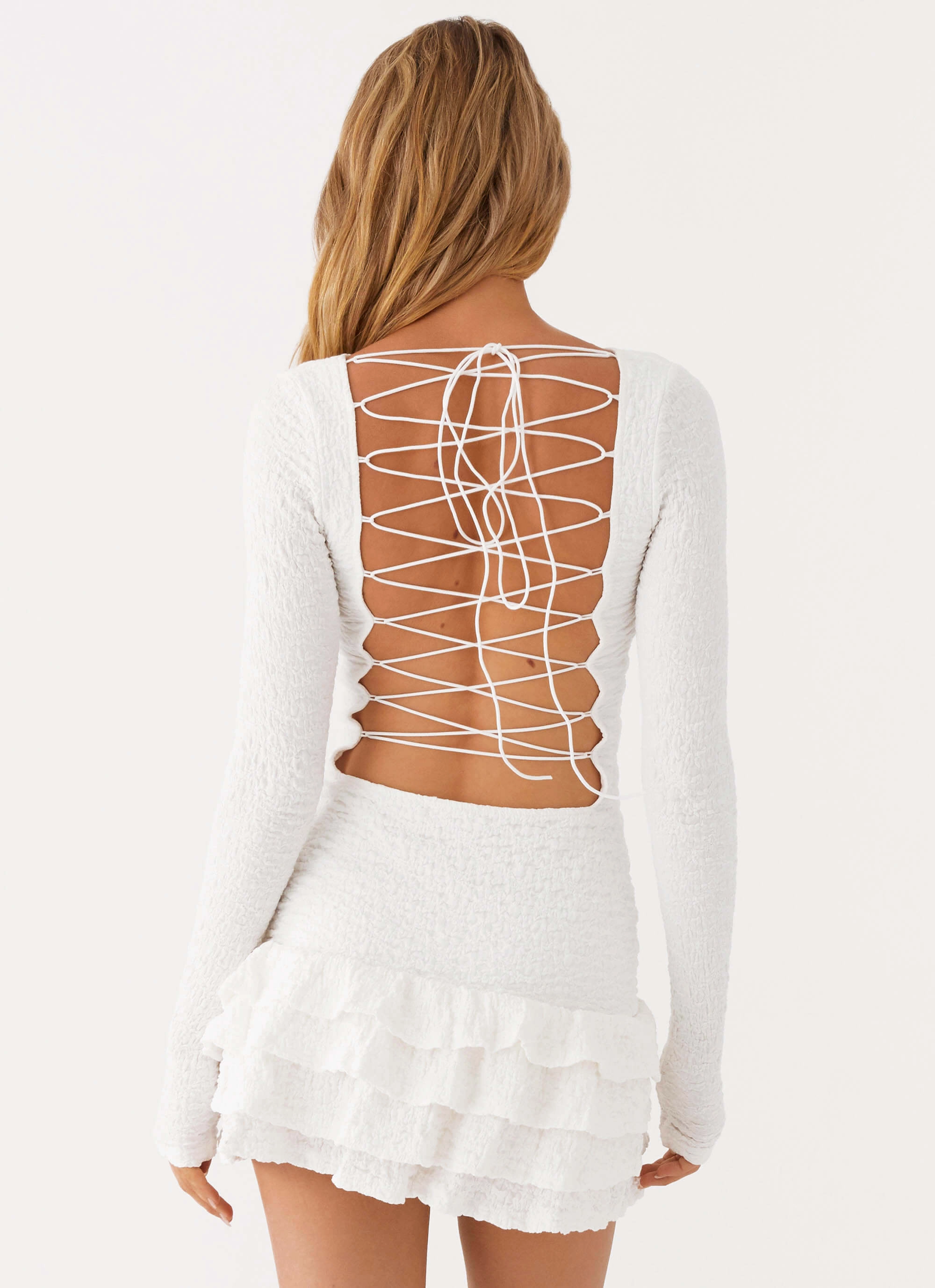 Last Words Mini Dress - White Comfy and Chic Wrinkle-Resistant