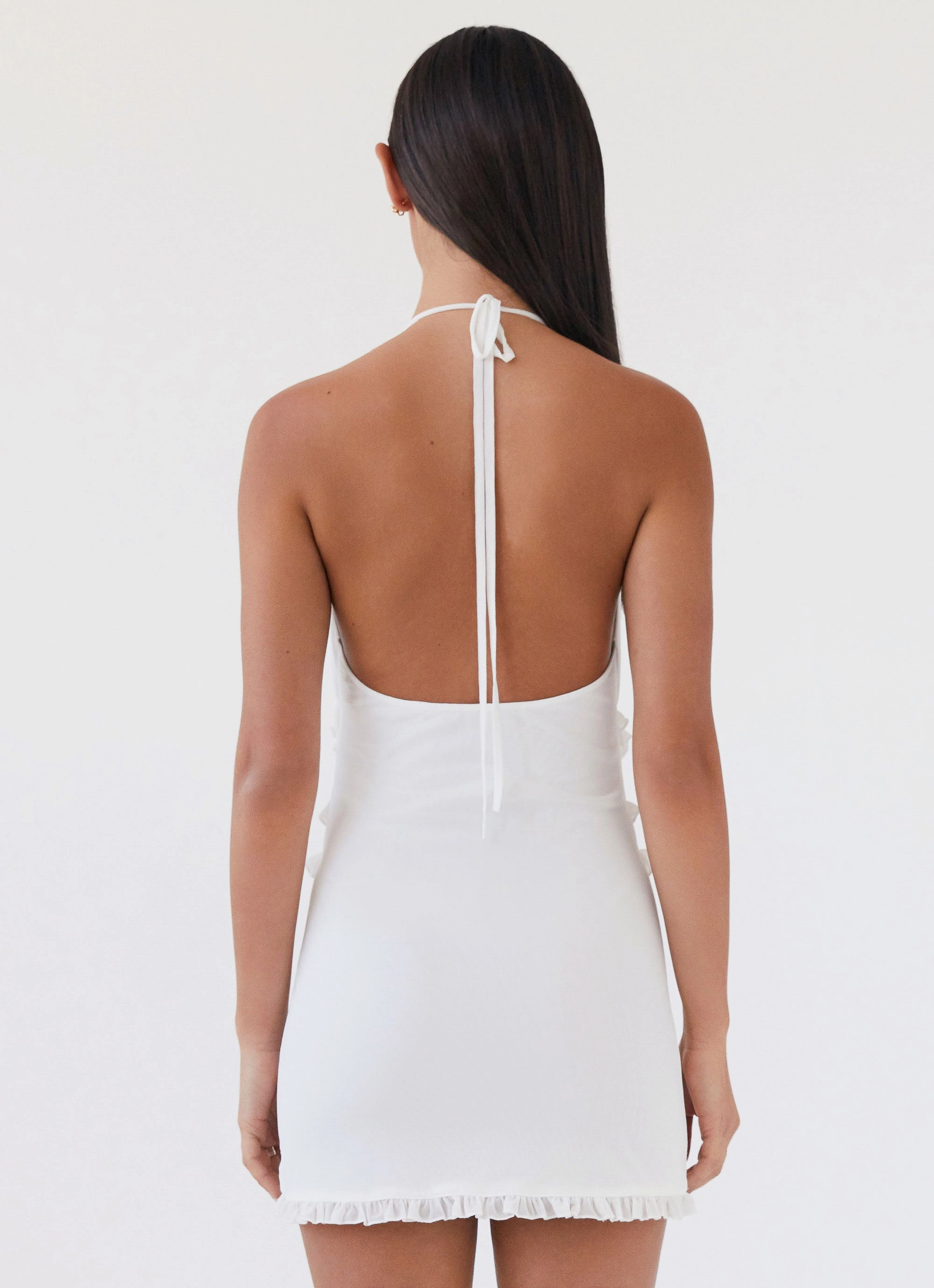 Love Exchange Ruffle Mini Dress - White Bell-Sleeve