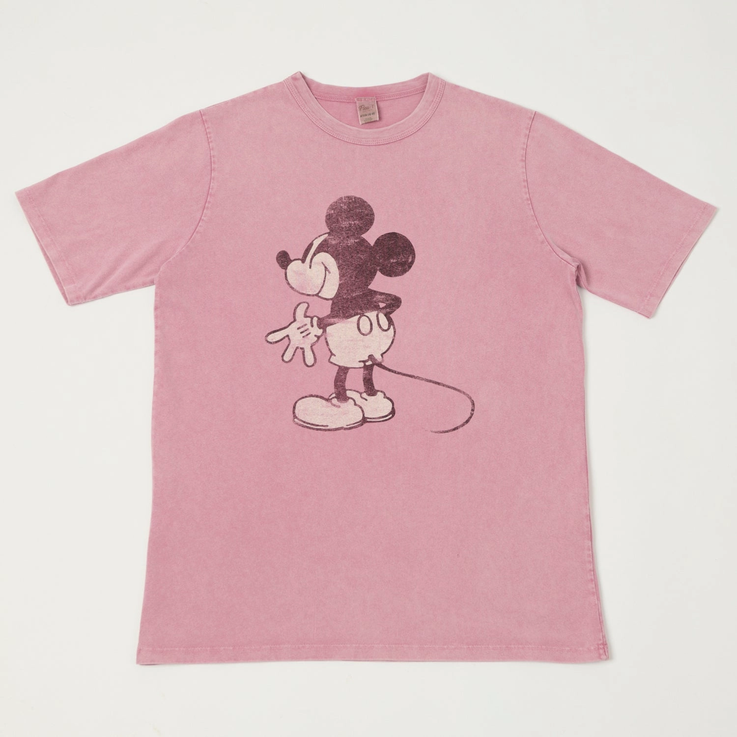 Comfy Wear Fit Flea-T 1950s 'Behind Mickey' T-Shirt - Pink