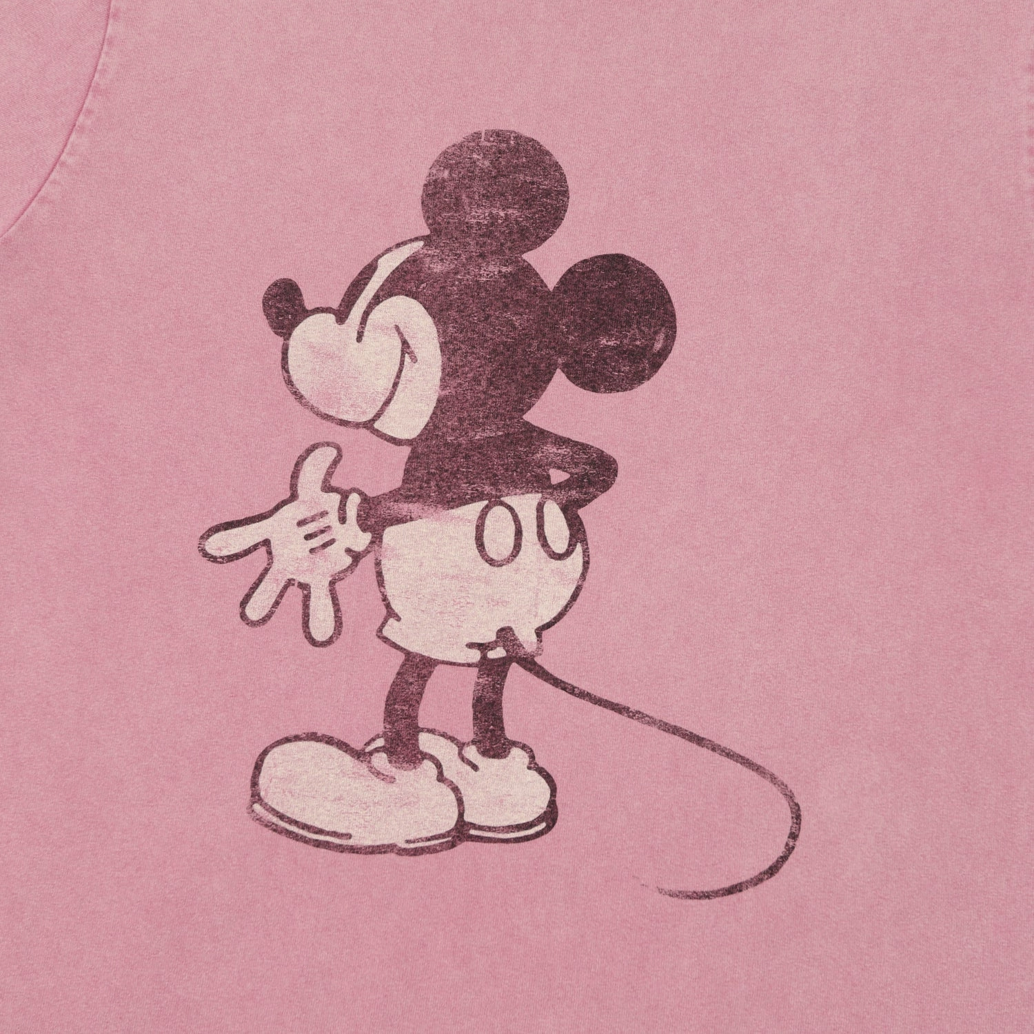 Relaxed Fit Design Soft Texture Flea-T 1950s 'Behind Mickey' T-Shirt - Pink
