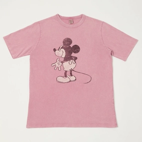 Comfy Wear Fit Flea-T 1950s 'Behind Mickey' T-Shirt - Pink