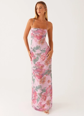 Peggy Maxi Dress - Pink Floral Year Round