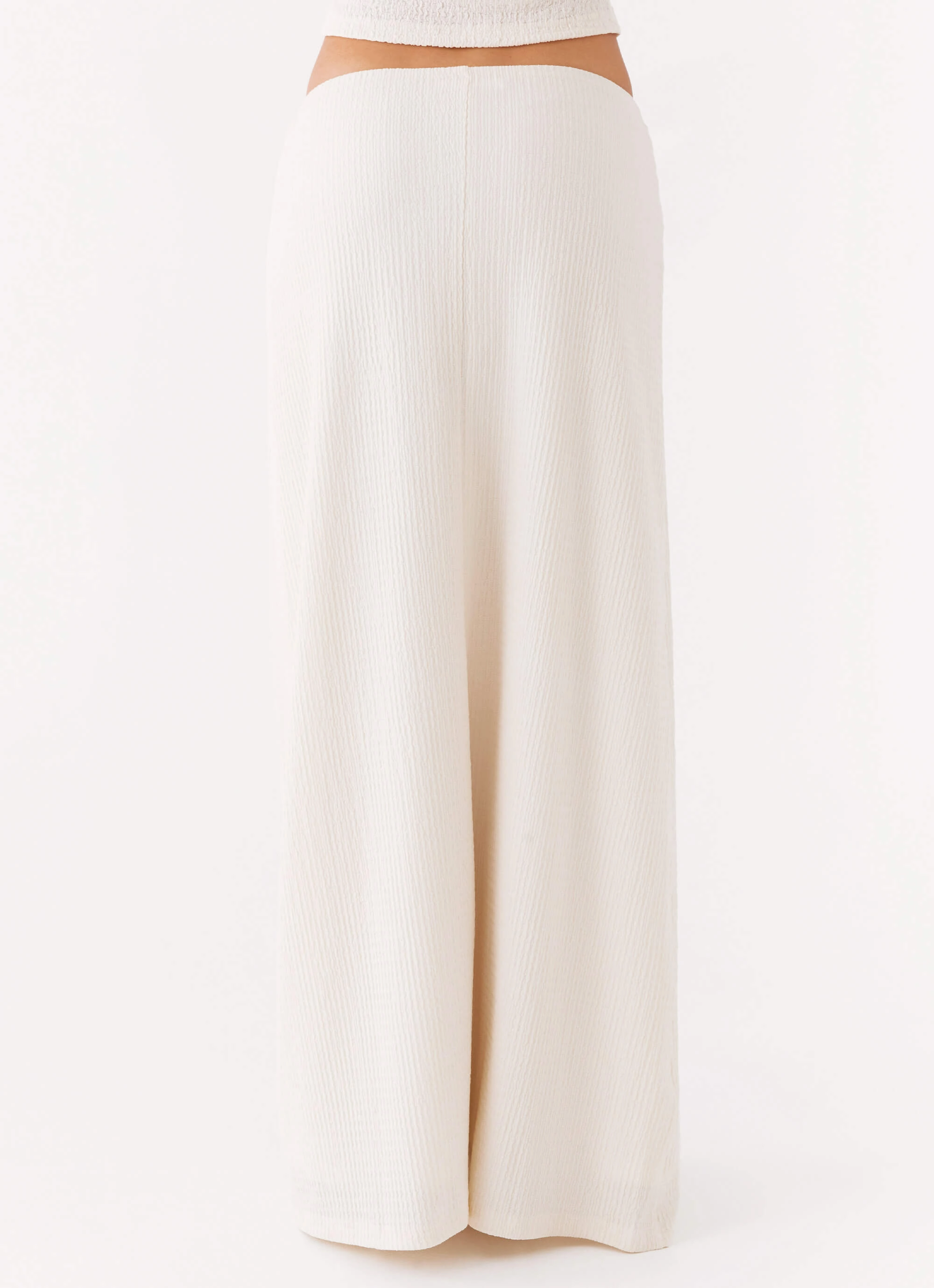 Mood Friendly Lounge Cut Tatum Low Rise Maxi Skirt - Ivory