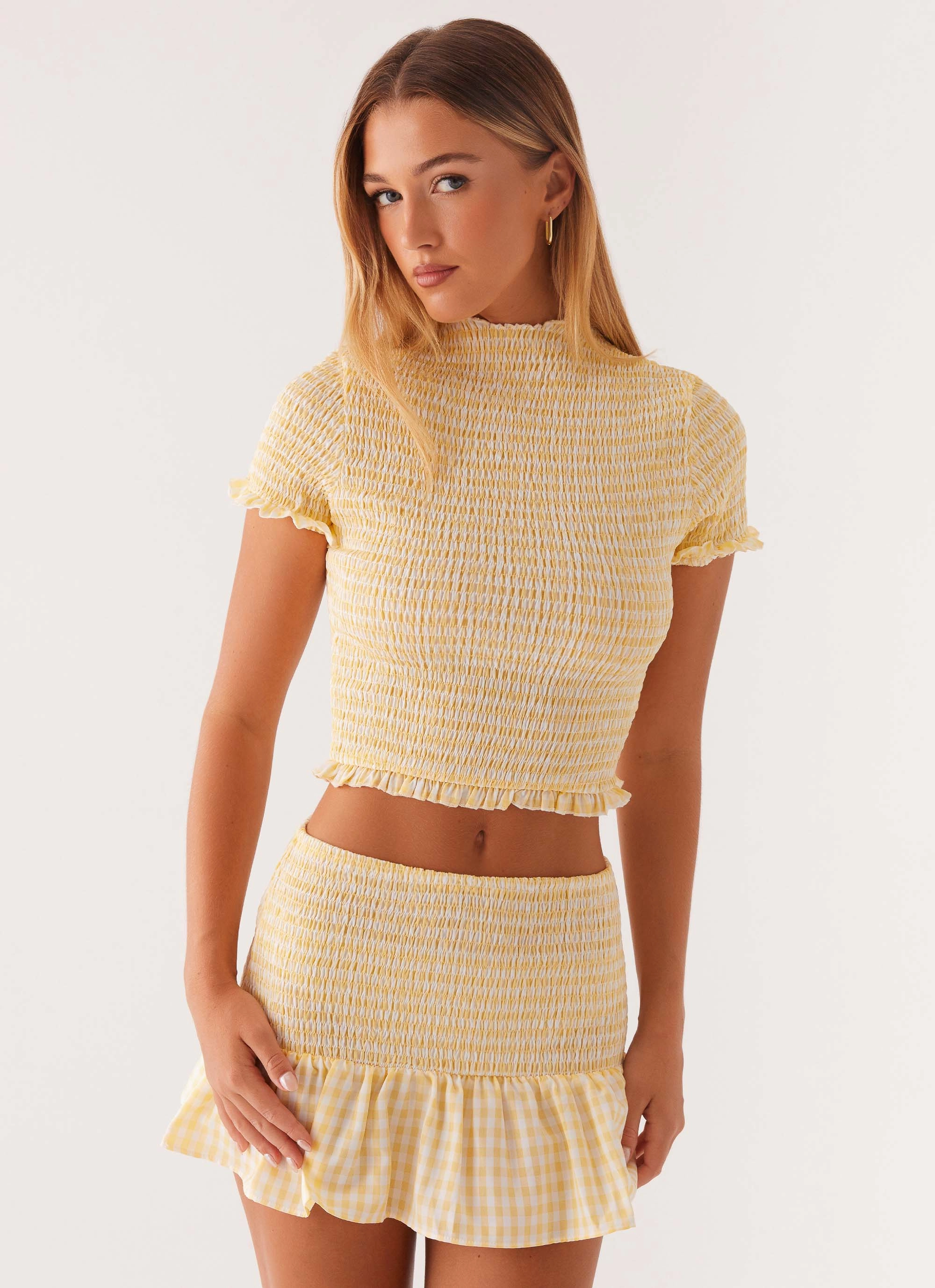 Weekend Fresh Sweetest Pie T-Shirt - Yellow Gingham