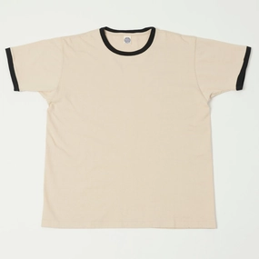 TOYS McCOY Johnny Ringer T-Shirt - Beige/Black Fun and Relaxed