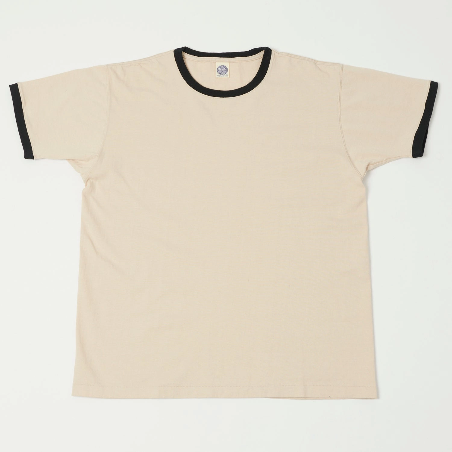 Heavyweight Weave Chafe Free Armhole TOYS McCOY Johnny Ringer T-Shirt - Beige/Black