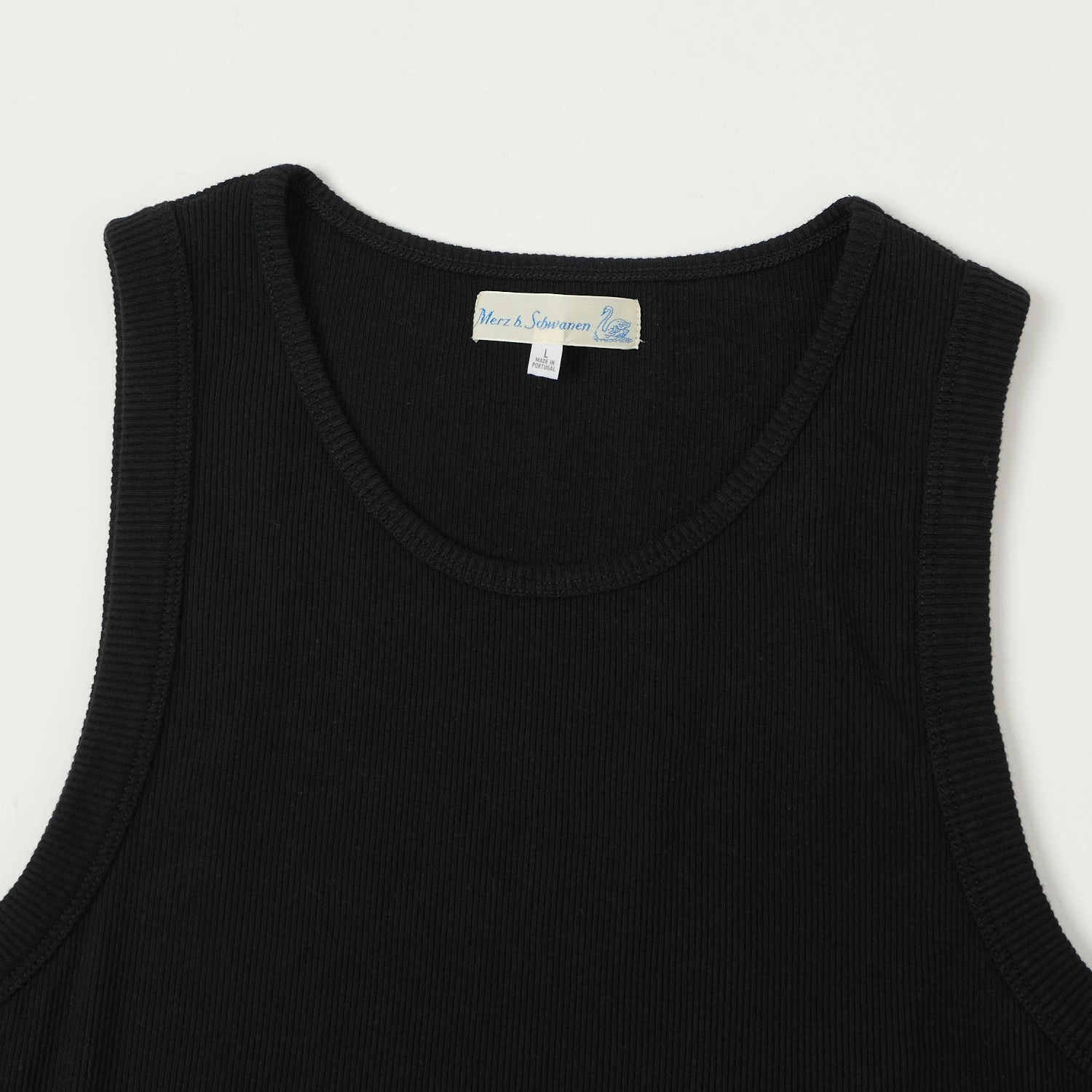 Chilly Comfort Wear Merz b. Schwanen 'Good Basics' Ribbed Tank Top - Deep Black