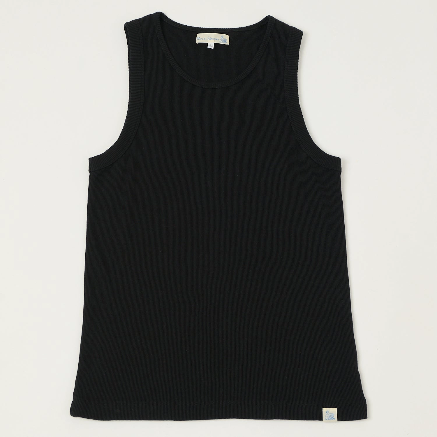 Fashion and Comfort graduation Merz b. Schwanen 'Good Basics' Ribbed Tank Top - Deep Black