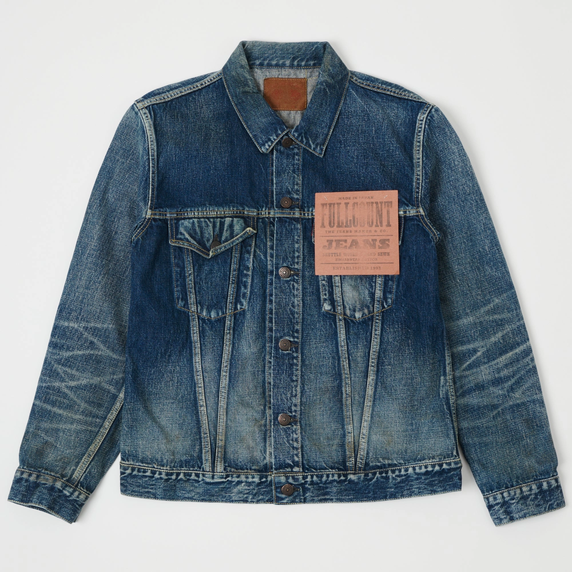 Full Count 2101 13.75oz Type III Denim Jacket - 'More Than Real' Wash Water Resistant