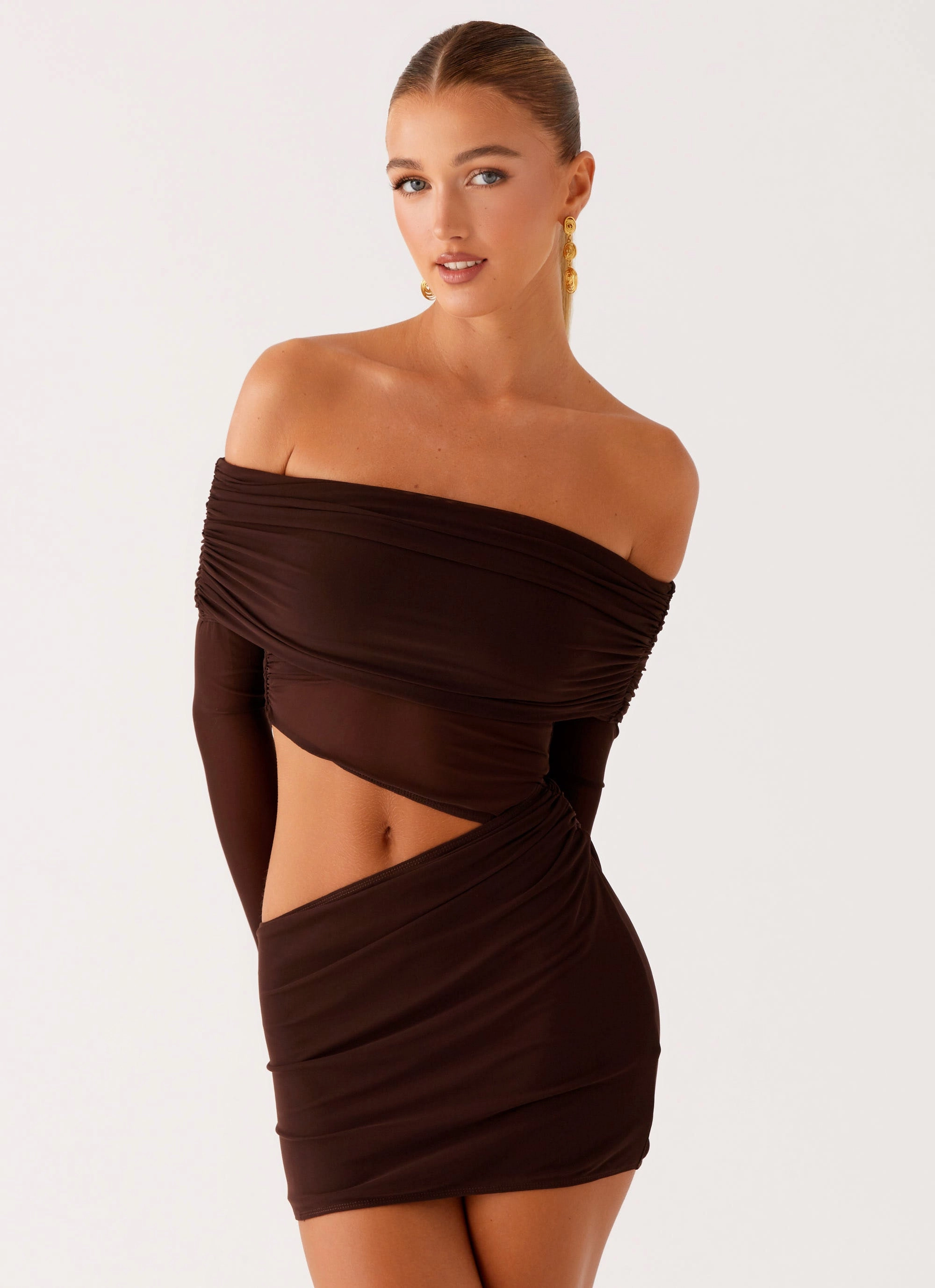 Emery Mini Dress - Chocolate Feel Good Bright Mood