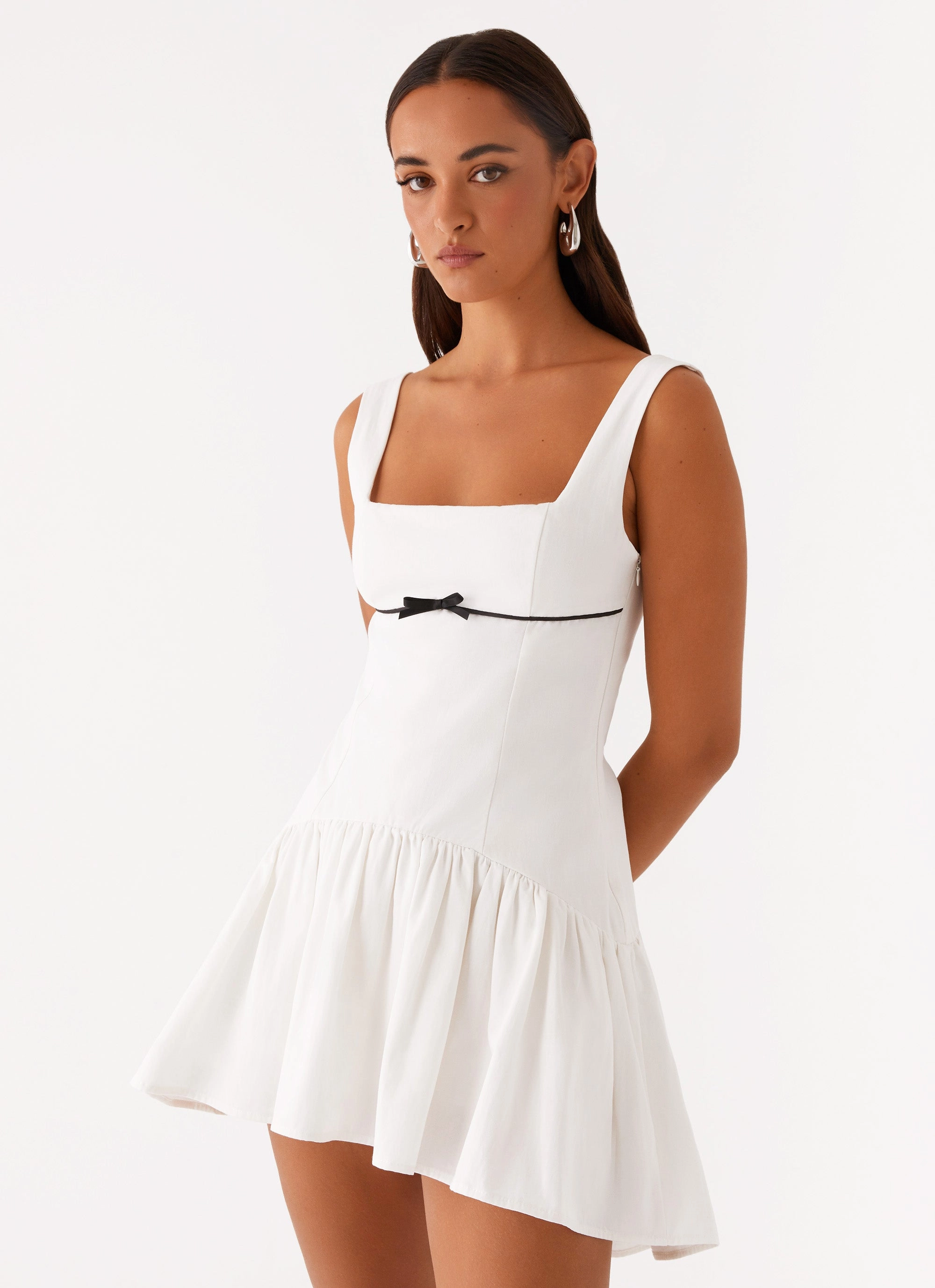 Jolene Mini Dress - White Breezy Fit Cozy Flex