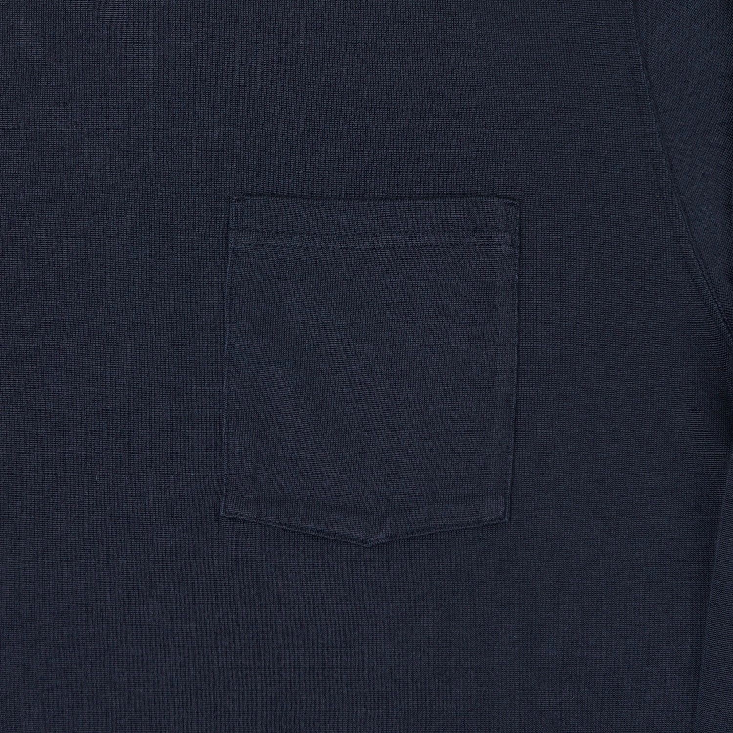 Light Layer Double Stitched Hem Beams Plus Two Tone Rayon Long Sleeve Pocket T-Shirt - Navy
