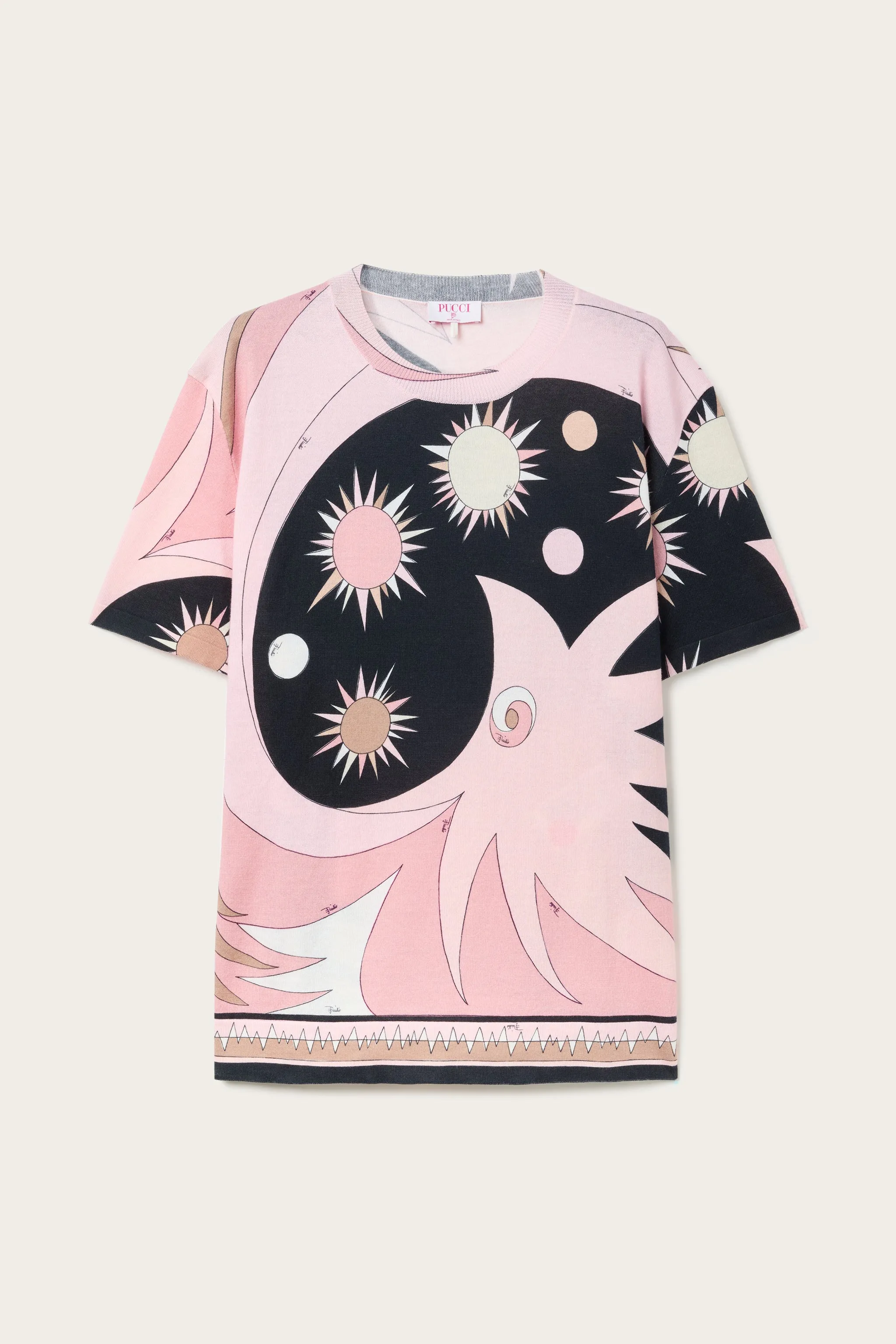 Comfortable Wear Nautical Look Stella Print Wool T-Shirt