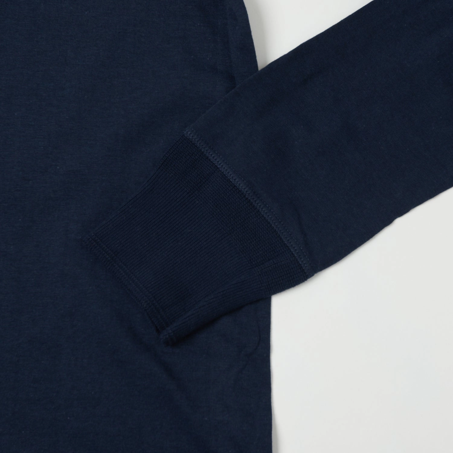 Merz b. Schwanen 102 Lightweight Long Sleeve Henley - Ink Blue PreShrunkCotton Relax Fit Design